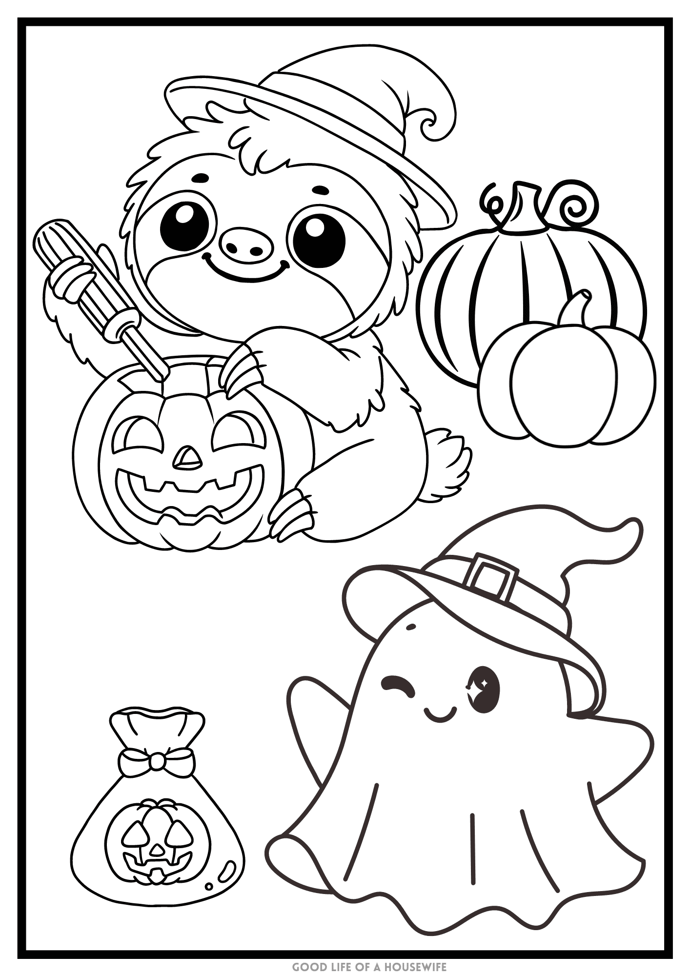Cute Halloween Coloring Pages For Kids Good Life Of A Housewife