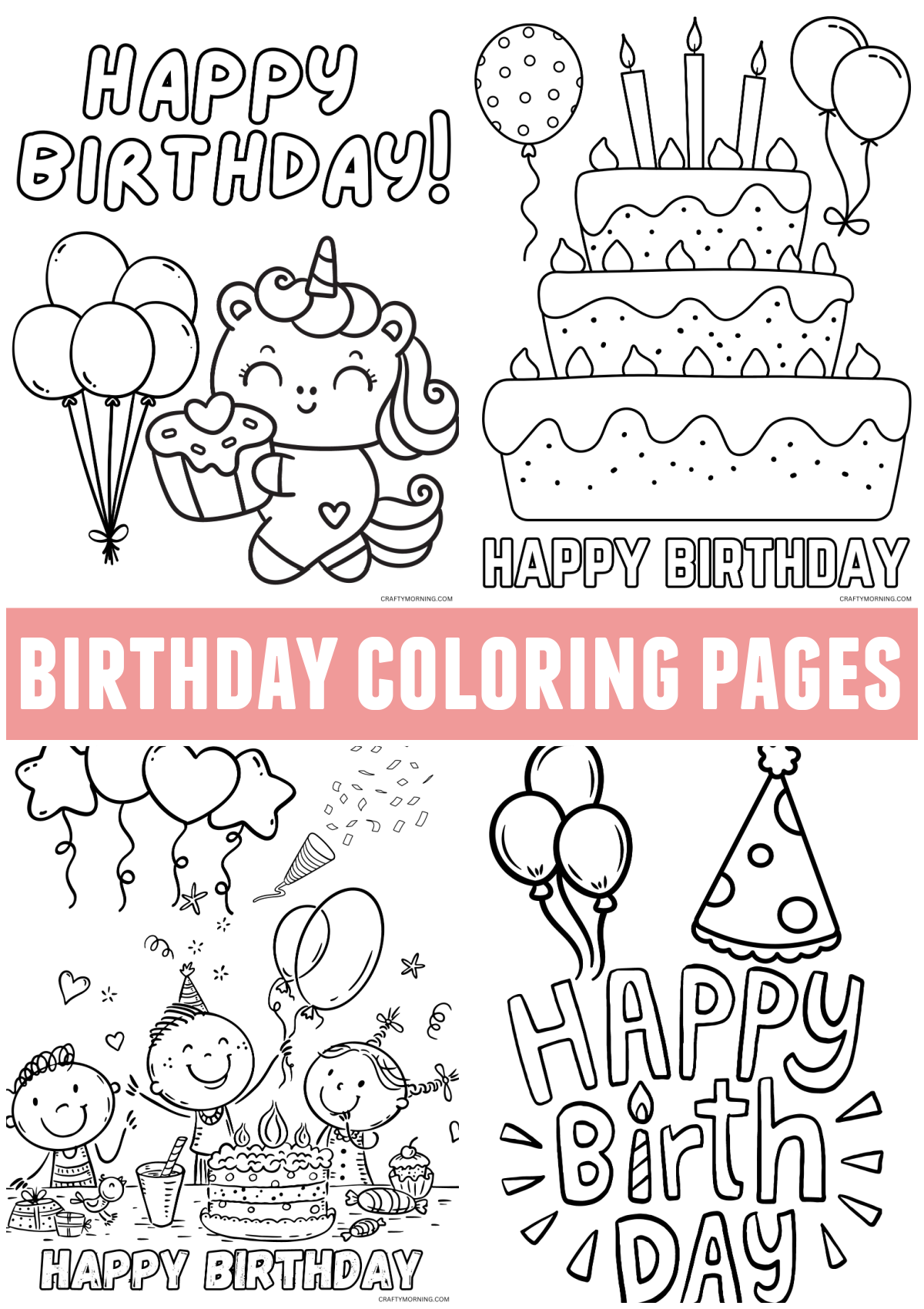 happy birthday coloring page printable happy birthday coloring page printable