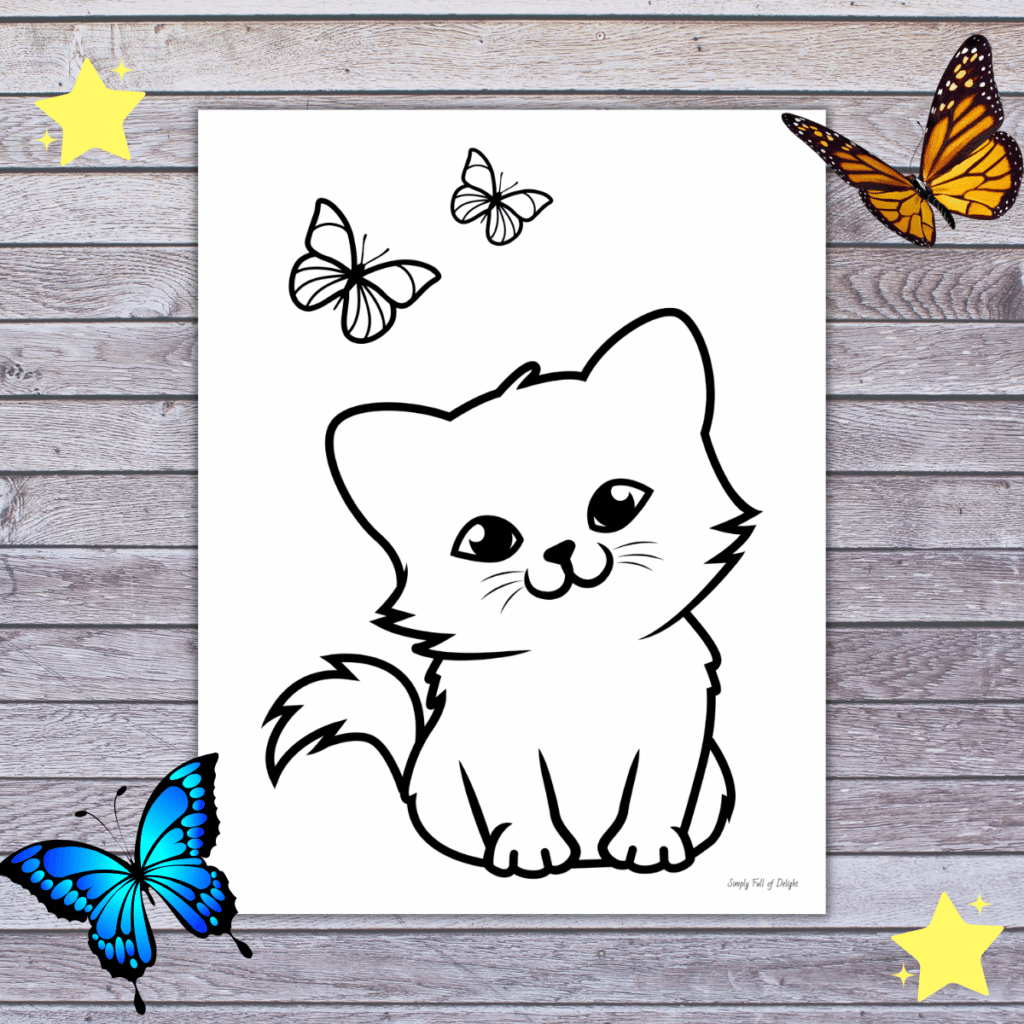 free printable cat pictures to color