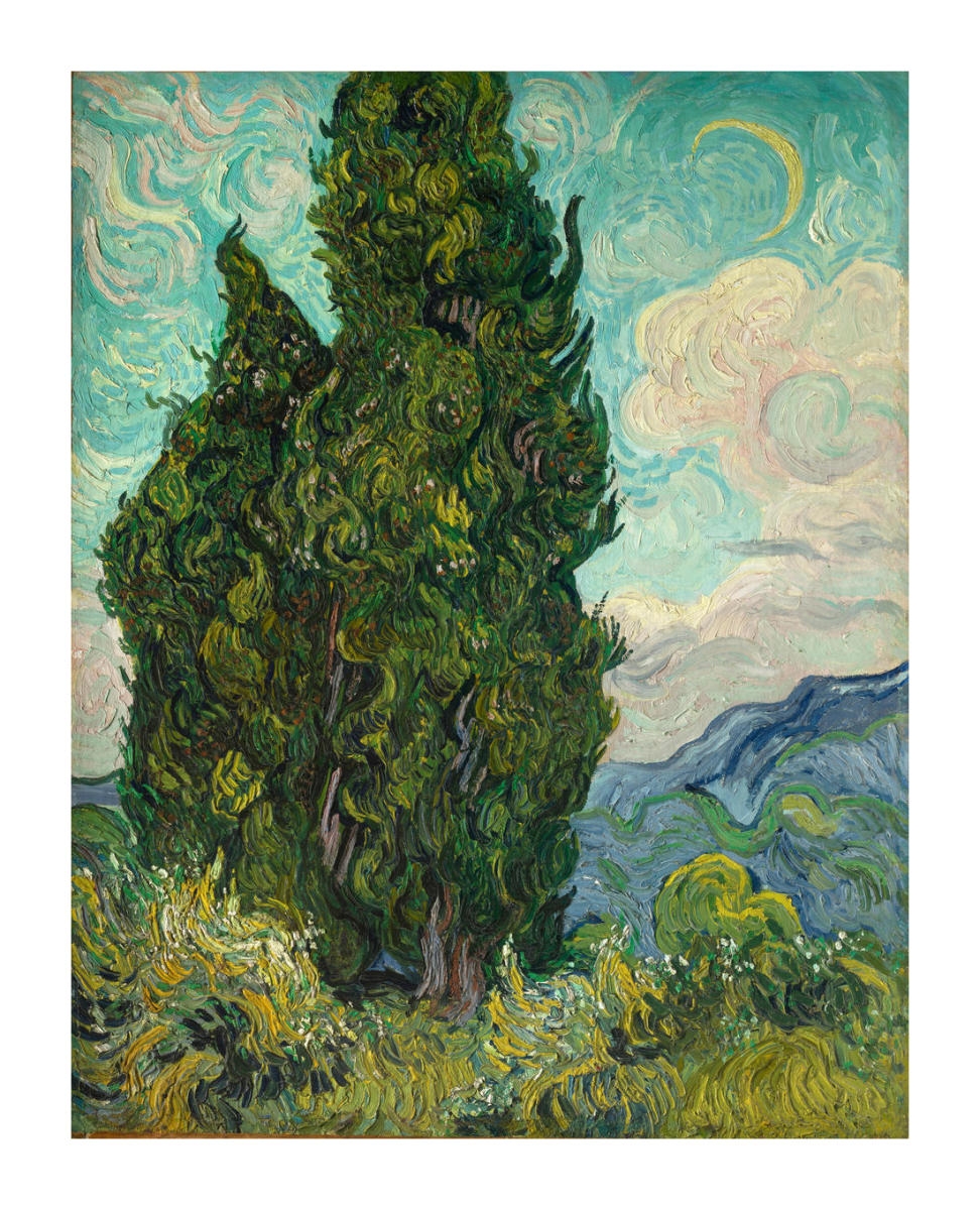 Cypresses By Vincent Van Gogh Paper Print Met Custom Prints Cypresses By Vincent Van Gogh Paper Print Met Custom Prints
