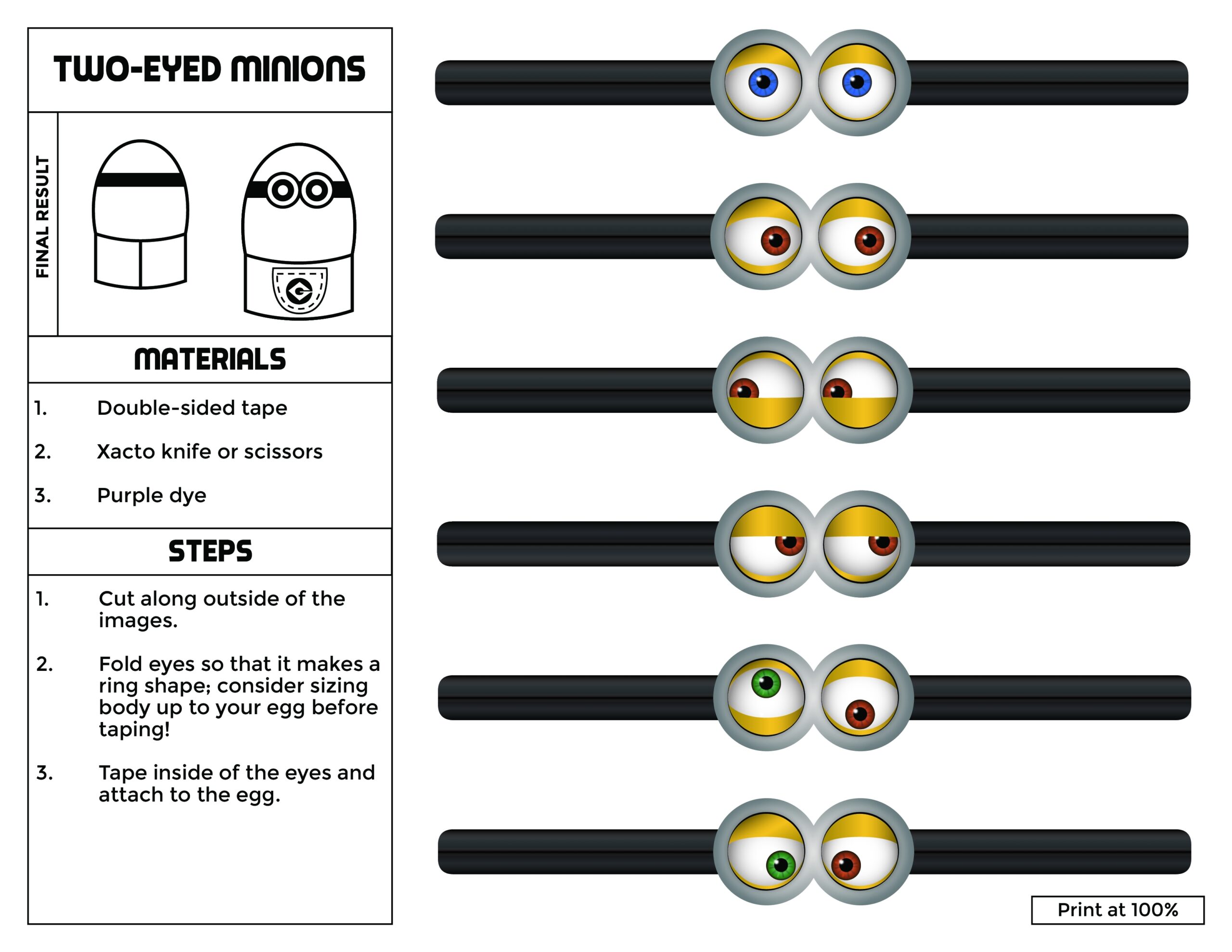 DespEGGable Me DIY Minion Costumes For Easter Eggs Printables FUN Blog