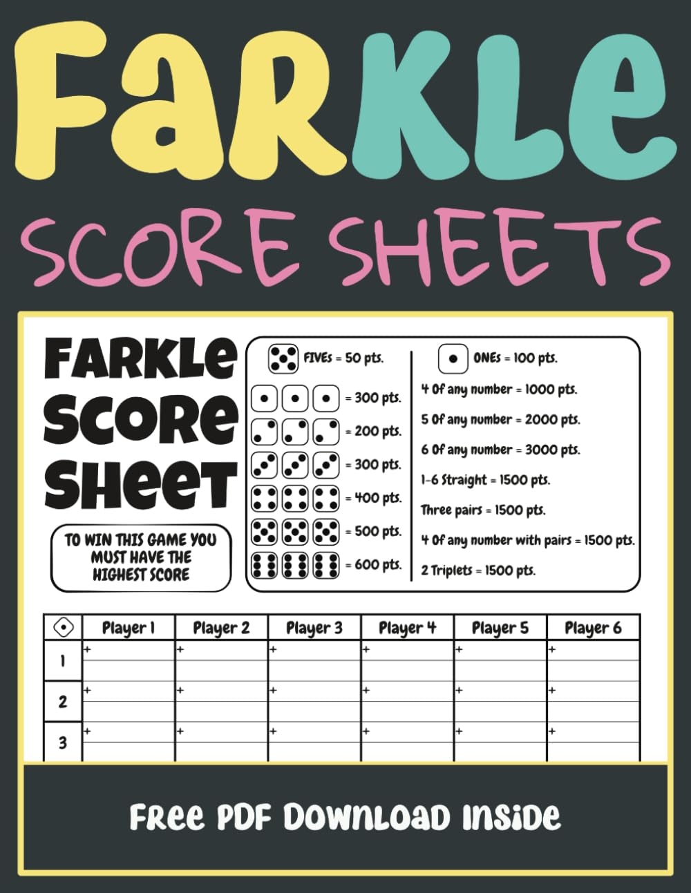 farkle scoring sheet printable