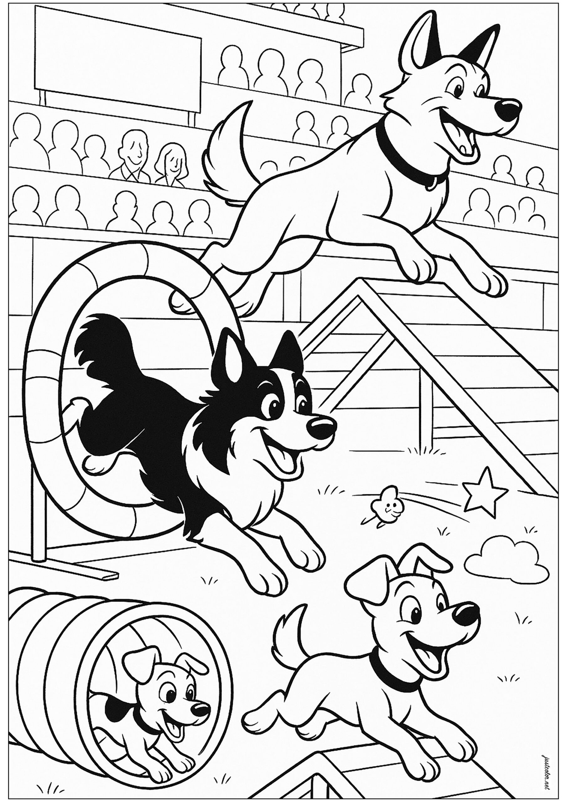 Dog Training Competition Dog Coloring Pages