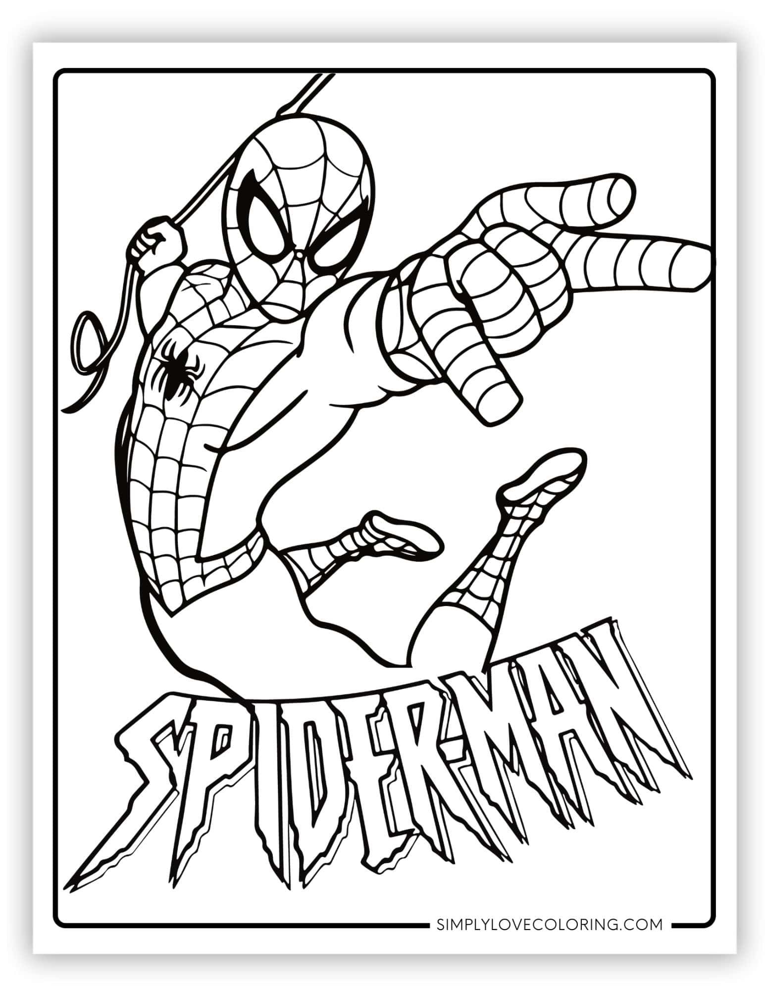 printable coloring spiderman