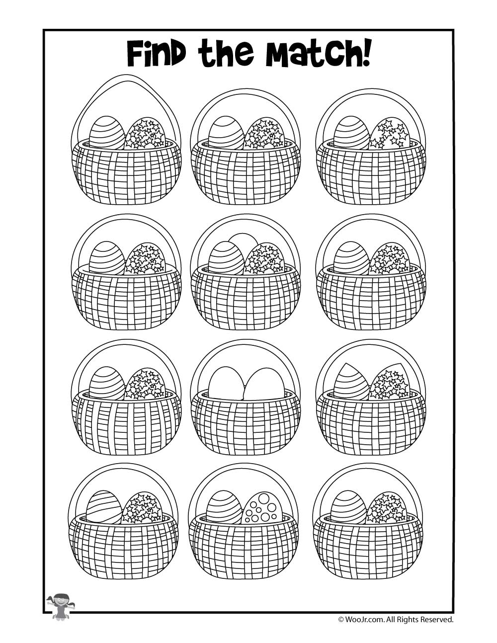 Easter Find The Difference Match Printable Activity Pages Woo Jr Kids Activities Children s Publishing