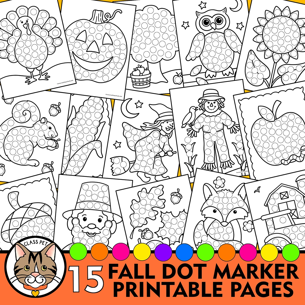 Fall Dot Marker Coloring Pages Fall Do A Dot Printable Fall Fine Motor Coloring Pages Made By Teachers