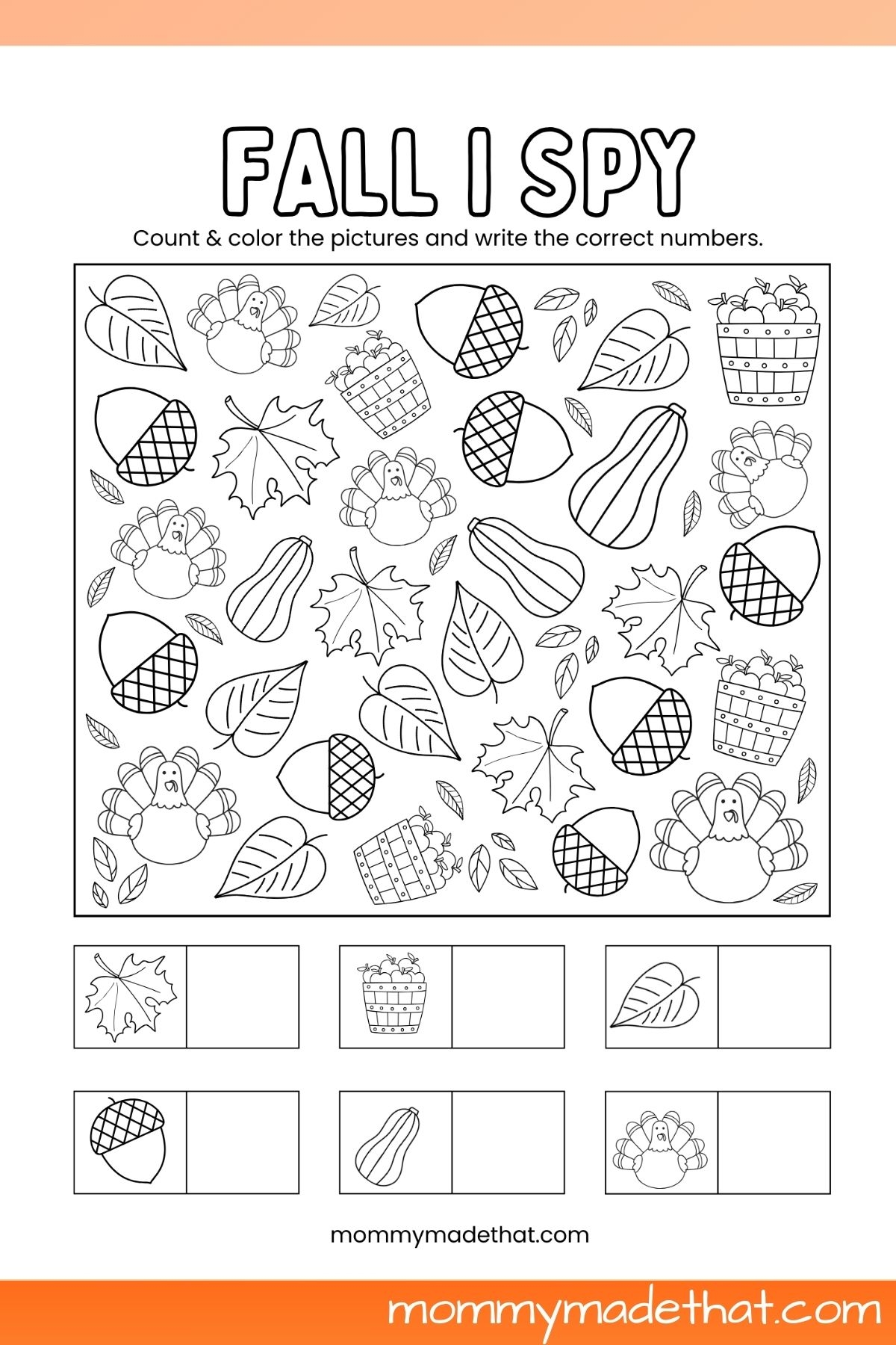 Fall I Spy Game Free Printable 