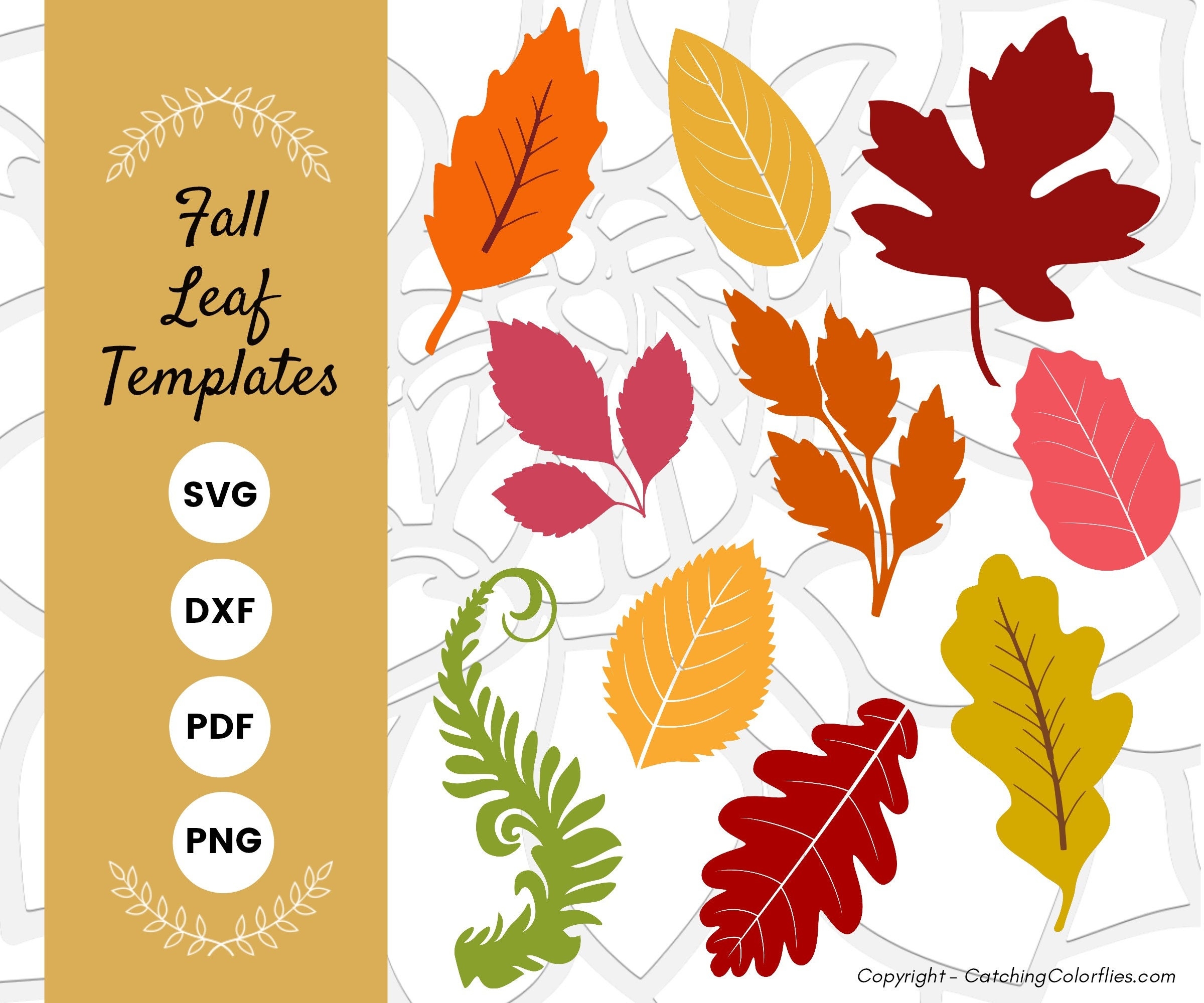Fall Leaves SVG Bundle Paper Flower Leaf Templates Autumn Leaf Thanksgiving SVG Set SVG Dxf Eps Png Etsy