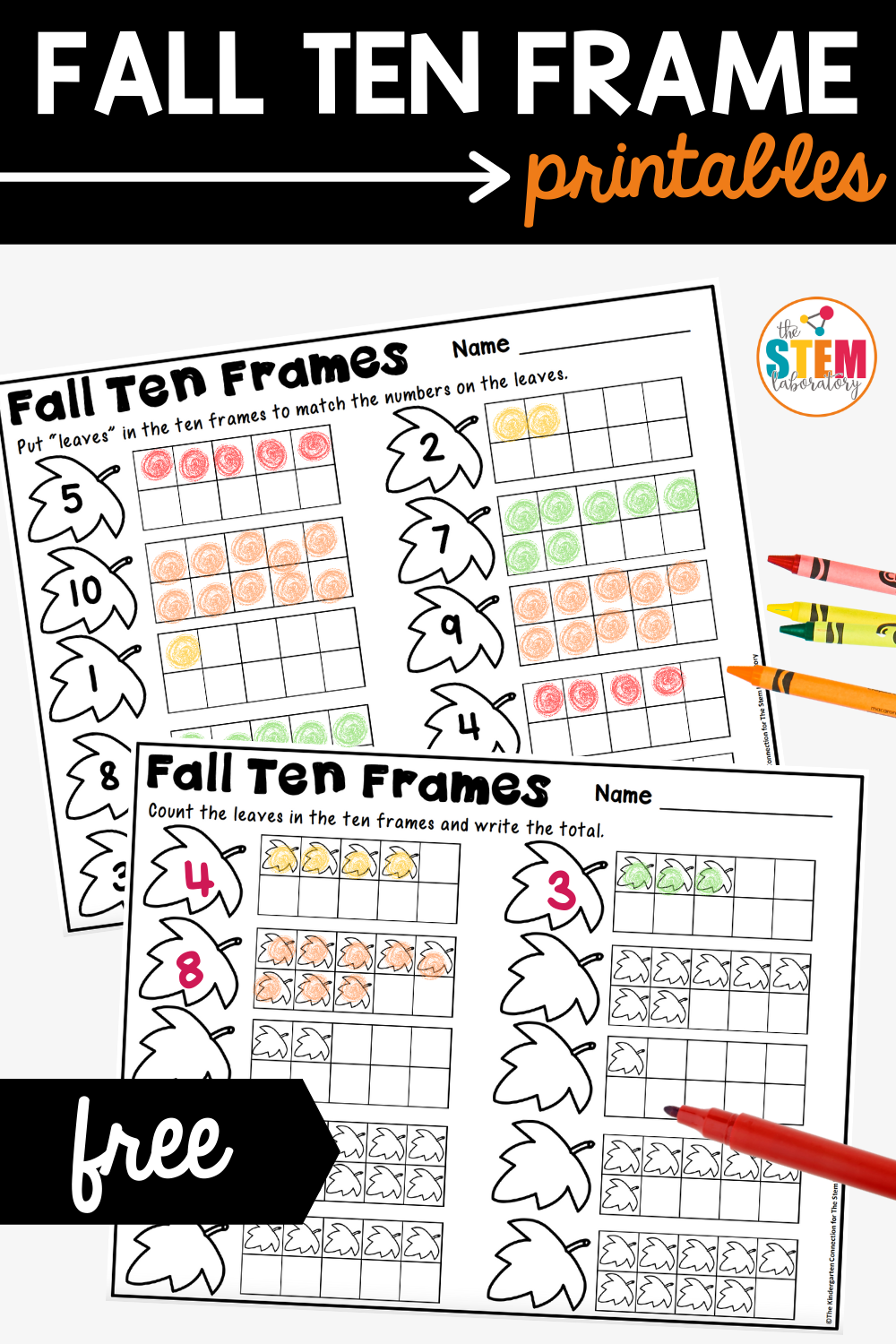 Fall Ten Frame Printables The Stem Laboratory