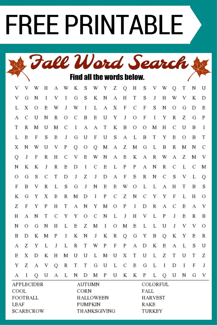 fall word search puzzles printable fall word search puzzles printable