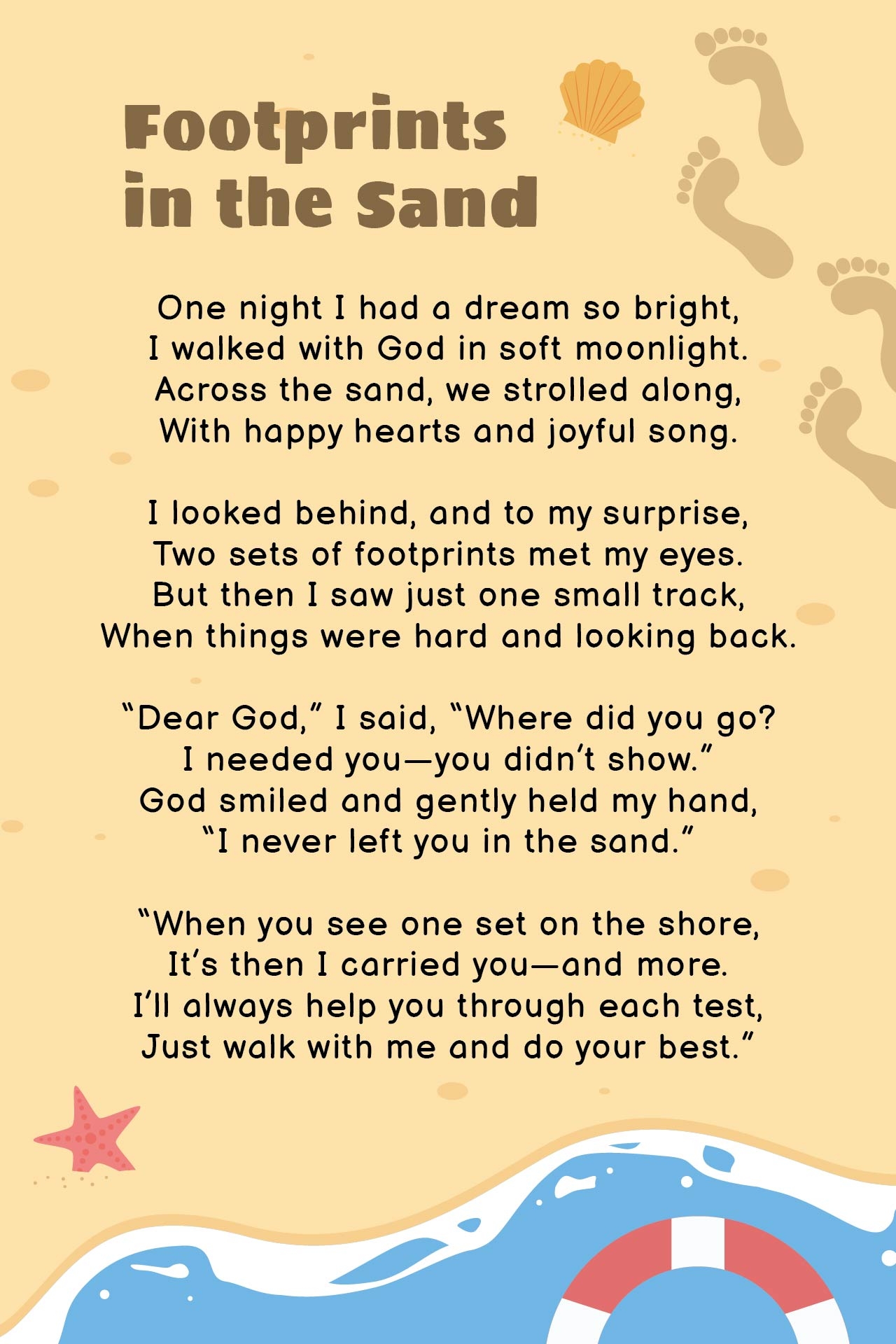 Footprints In The Sand 10 Free PDF Printables Printablee