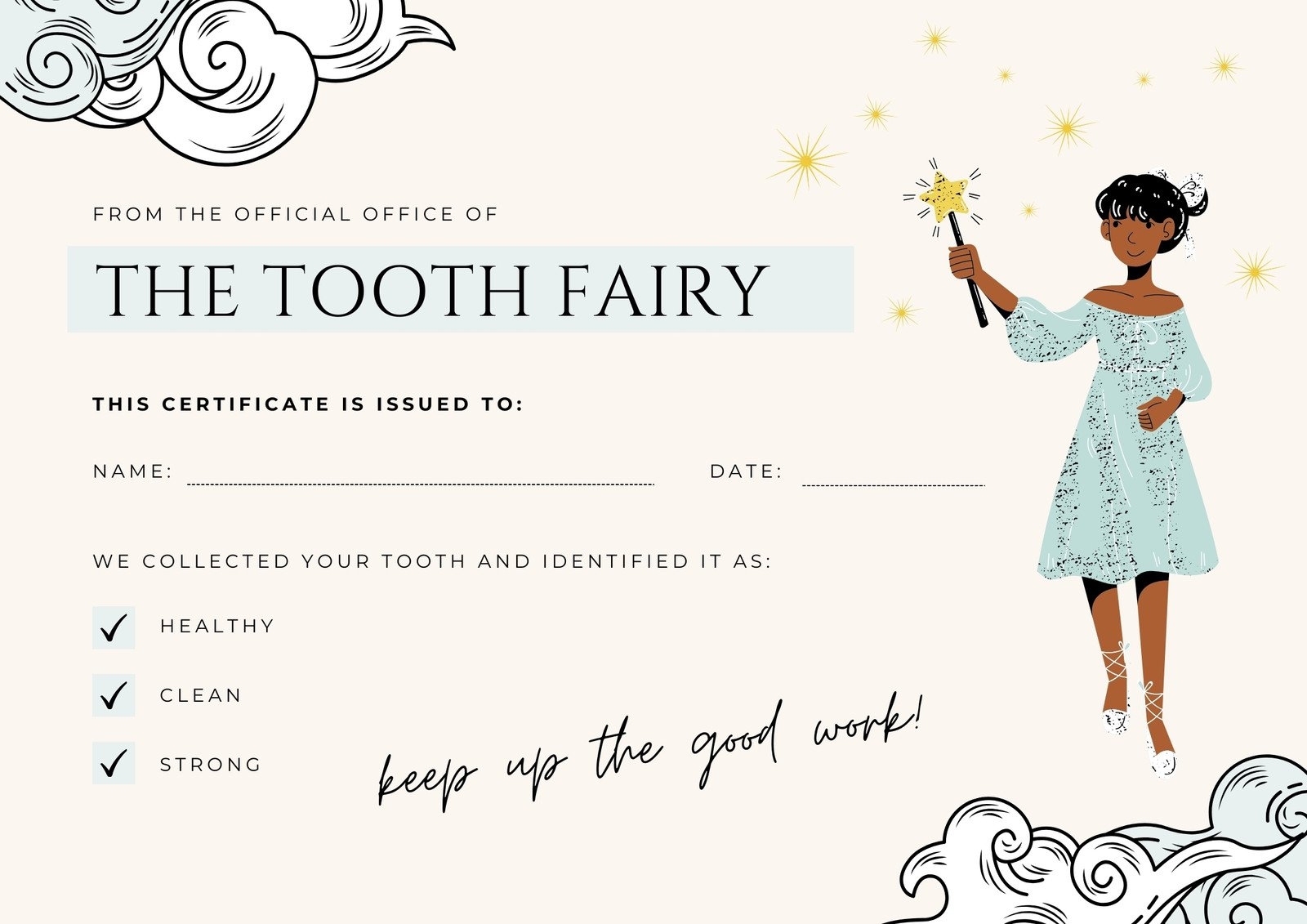 Free And Customizable Tooth Fairy Templates Free And Customizable Tooth Fairy Templates