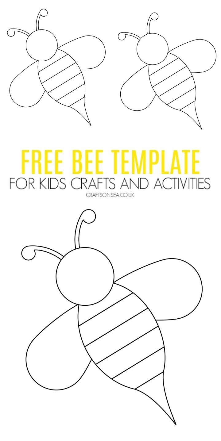 Free Bee Template For Kids Crafts And Activities