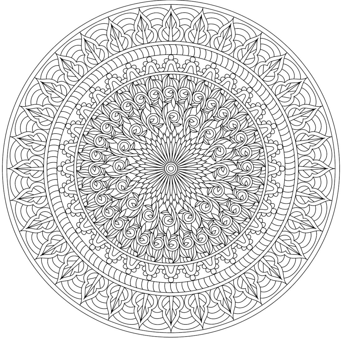 Free Coloring Pages For You To Print Monday Mandala
