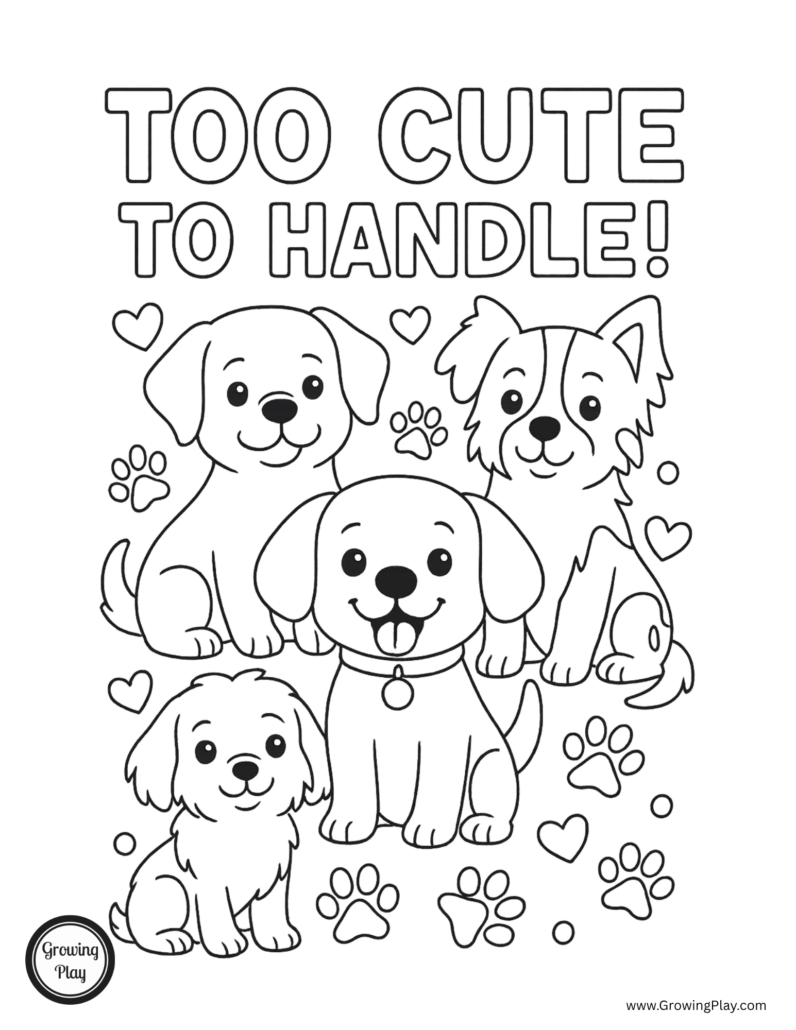 Free Cute Dog Coloring Pages Printable PDF Growing Play