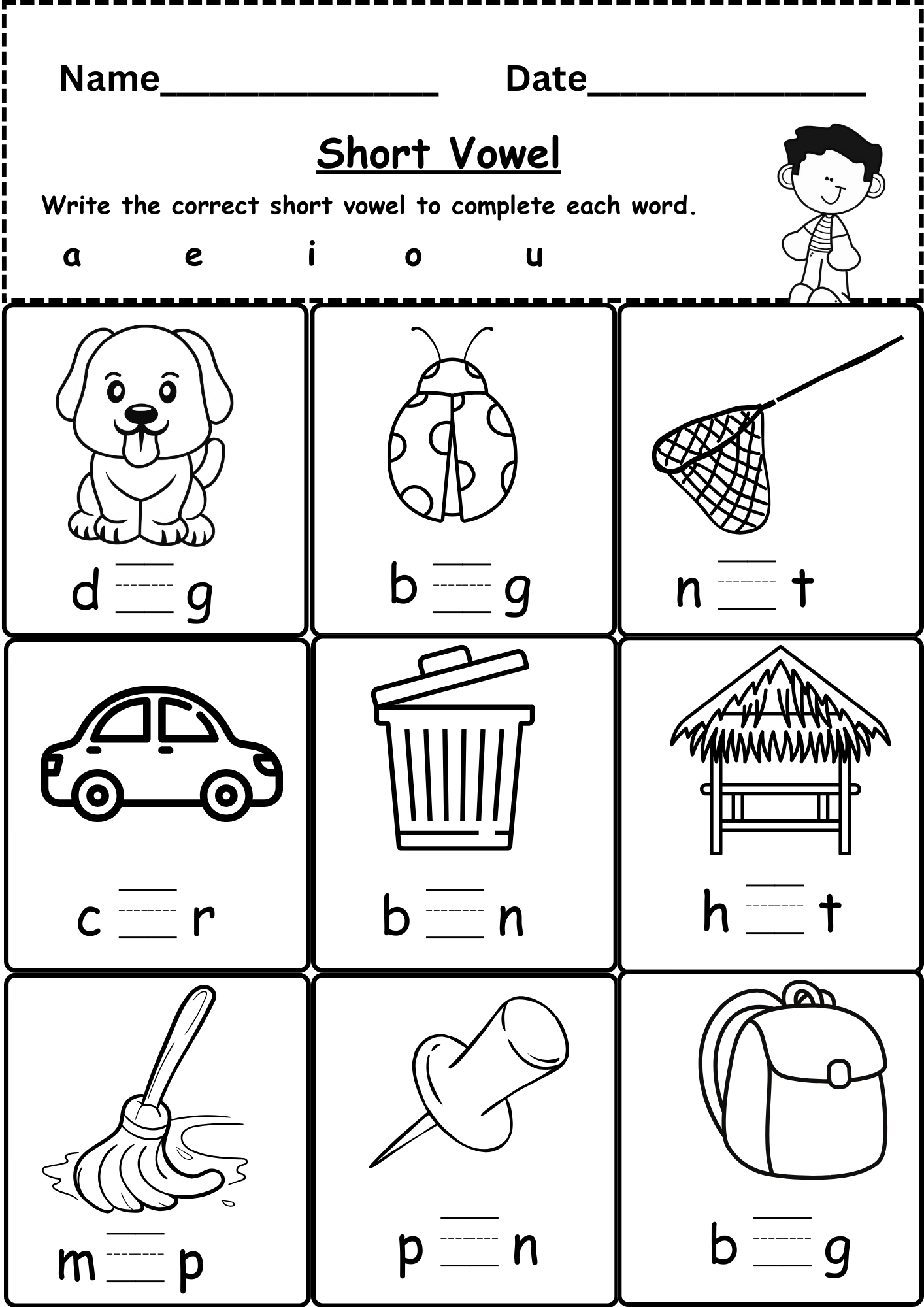 Free CVC Worksheet Kindergarten Downloadable Worksheets