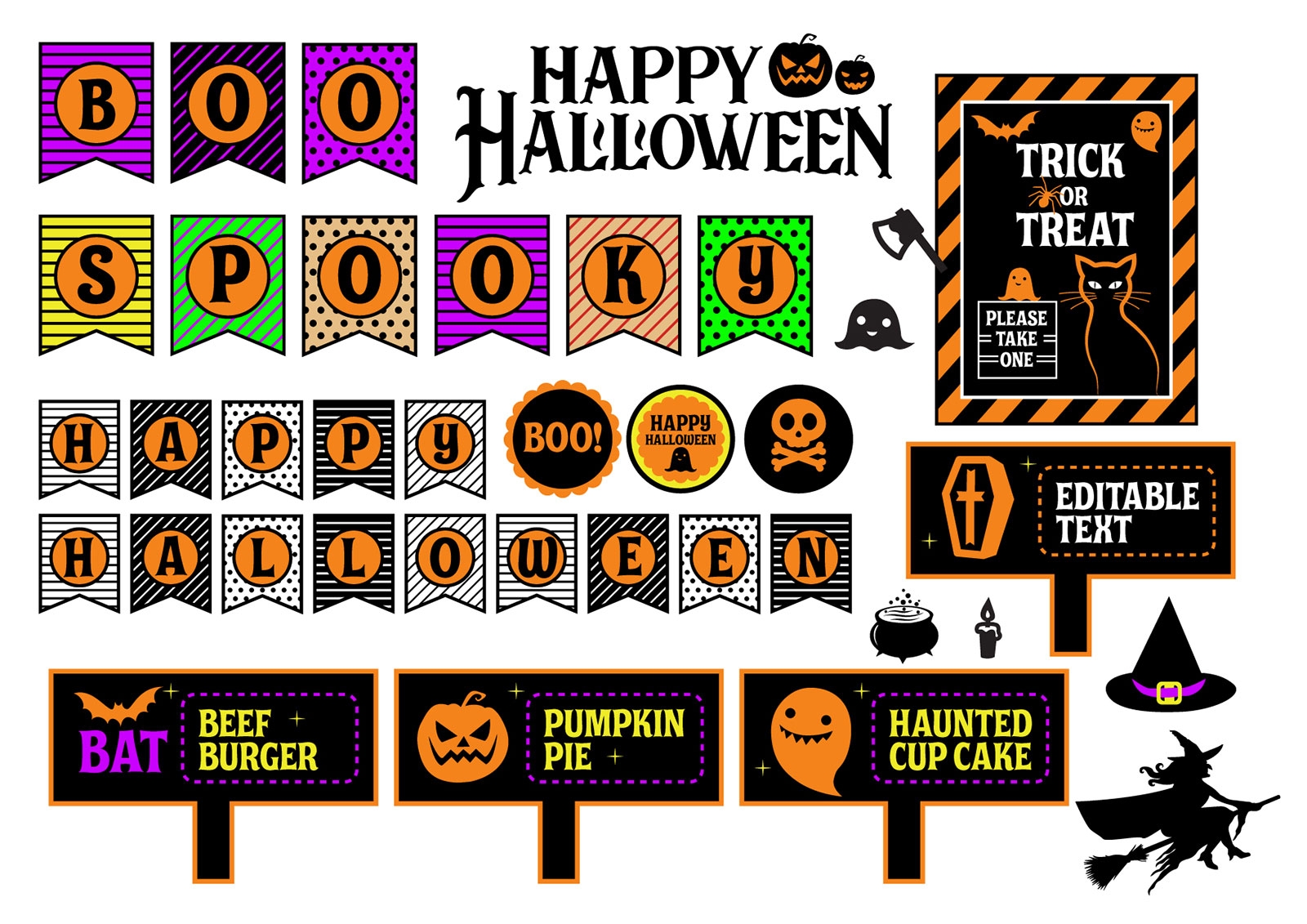 Free Easy To Print Cut Halloween Party Decorations 2019 Printable PDF Included Designbolts Free Easy To Print Cut Halloween Party Decorations 2019 Printable PDF Included Designbolts