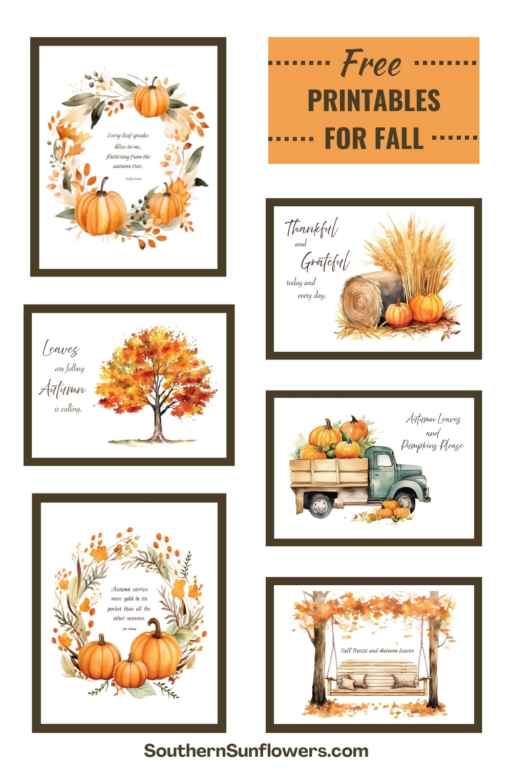 Free Fall Printables For Autumn Decorating 