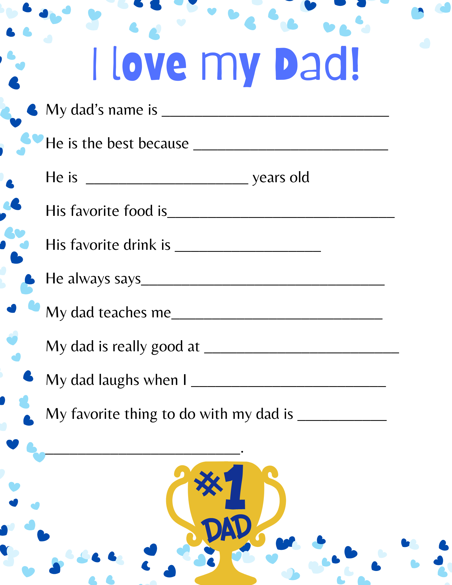 Free Father s Day Keepsake Printable Our Tiny Nest