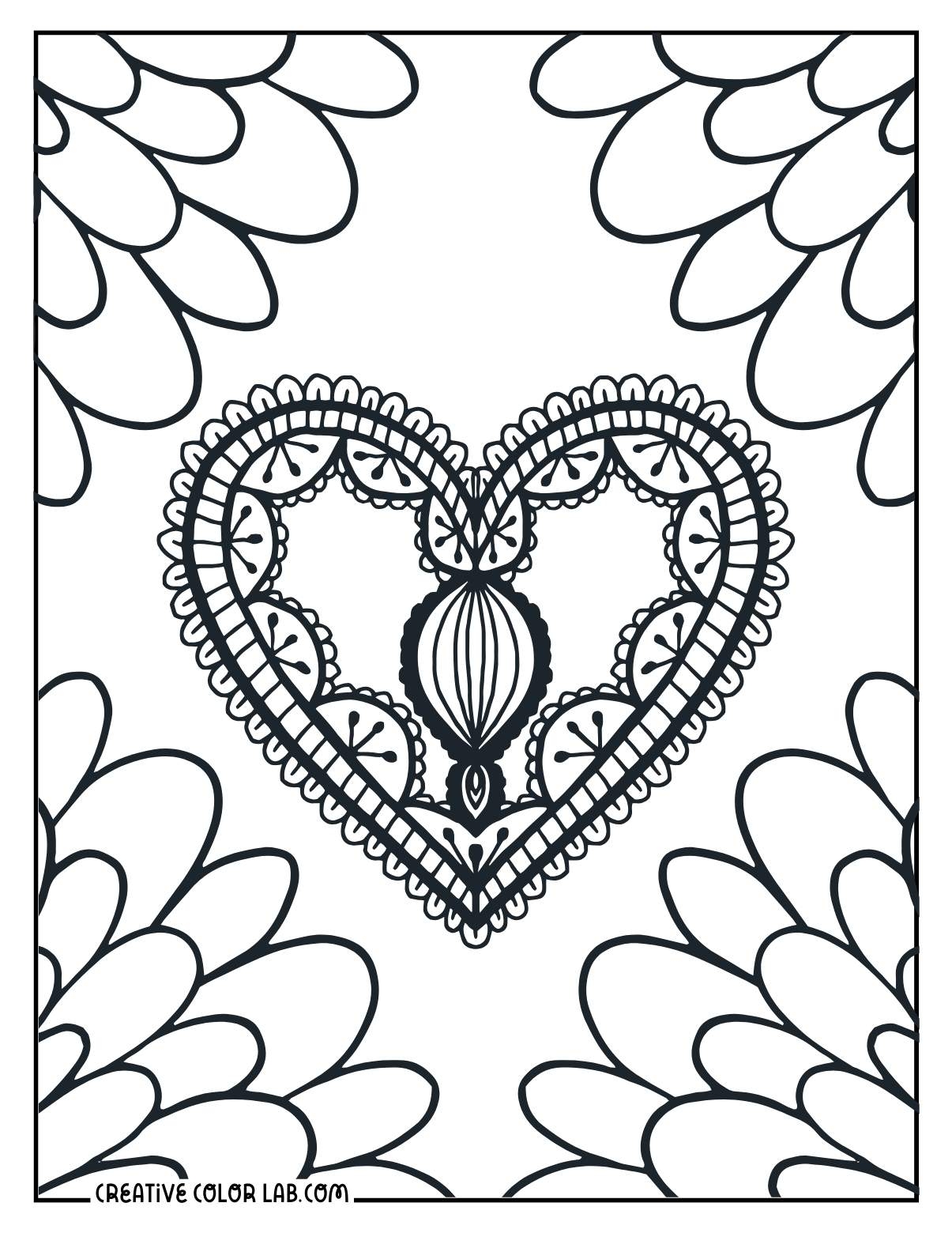 printable heart coloring pages