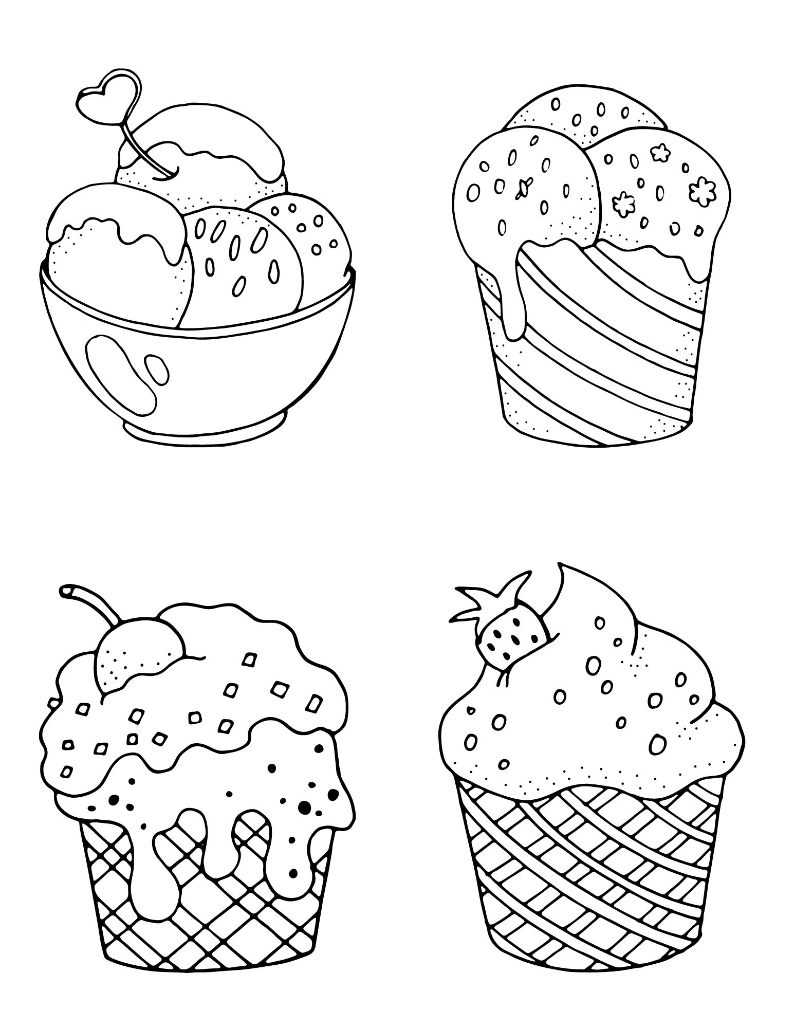 printable ice cream coloring pages