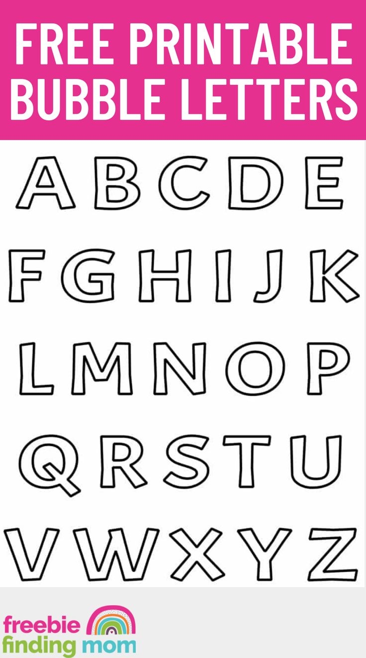 Free Printable Bubble Letters