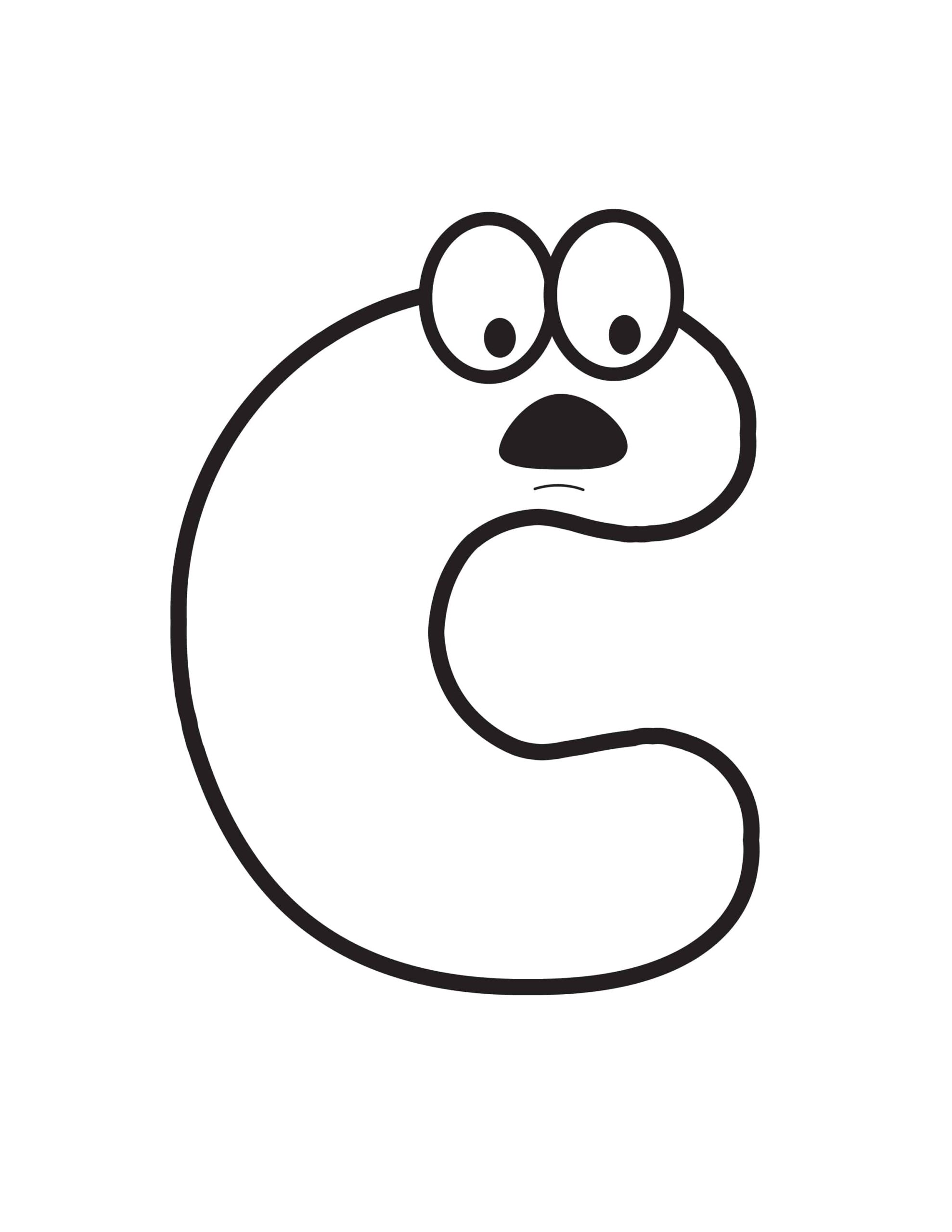 Free Printable Cartoon Letters Cartoon Letter C