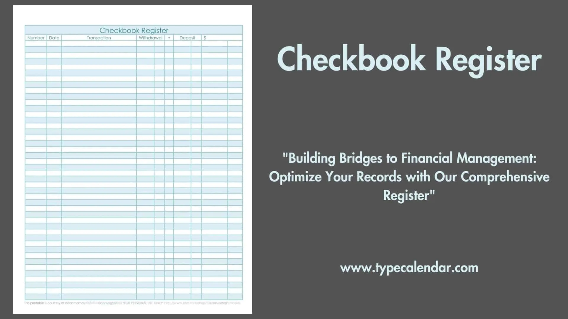 Free Printable Checkbook Register Templates PDF Excel Free Printable Checkbook Register Templates PDF Excel