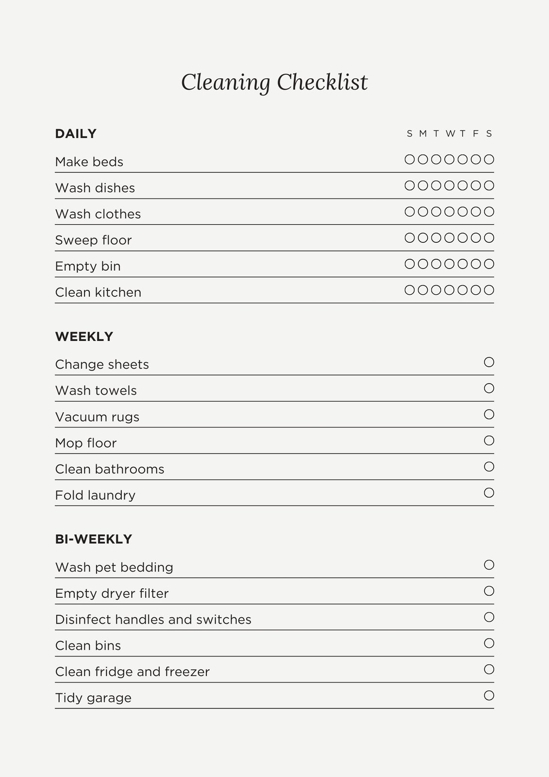 Free Printable Cleaning Checklist Templates Canva Free Printable Cleaning Checklist Templates Canva