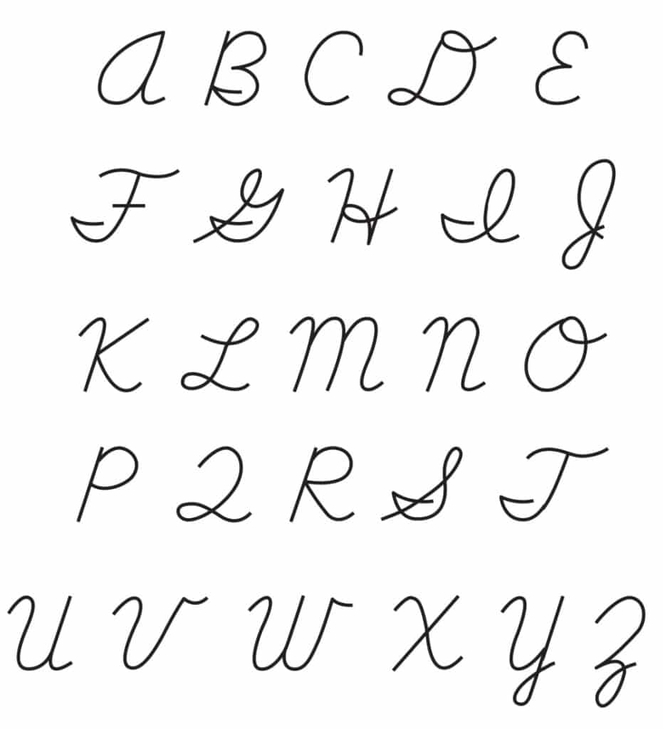 Free Printable Cursive Capital Letters Set Free Printable Cursive Capital Letters Set