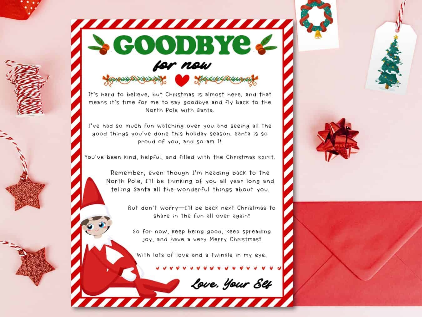 elf on the shelf printable letter
