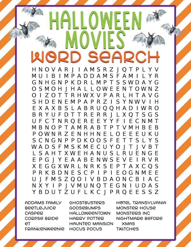 halloween word search printable