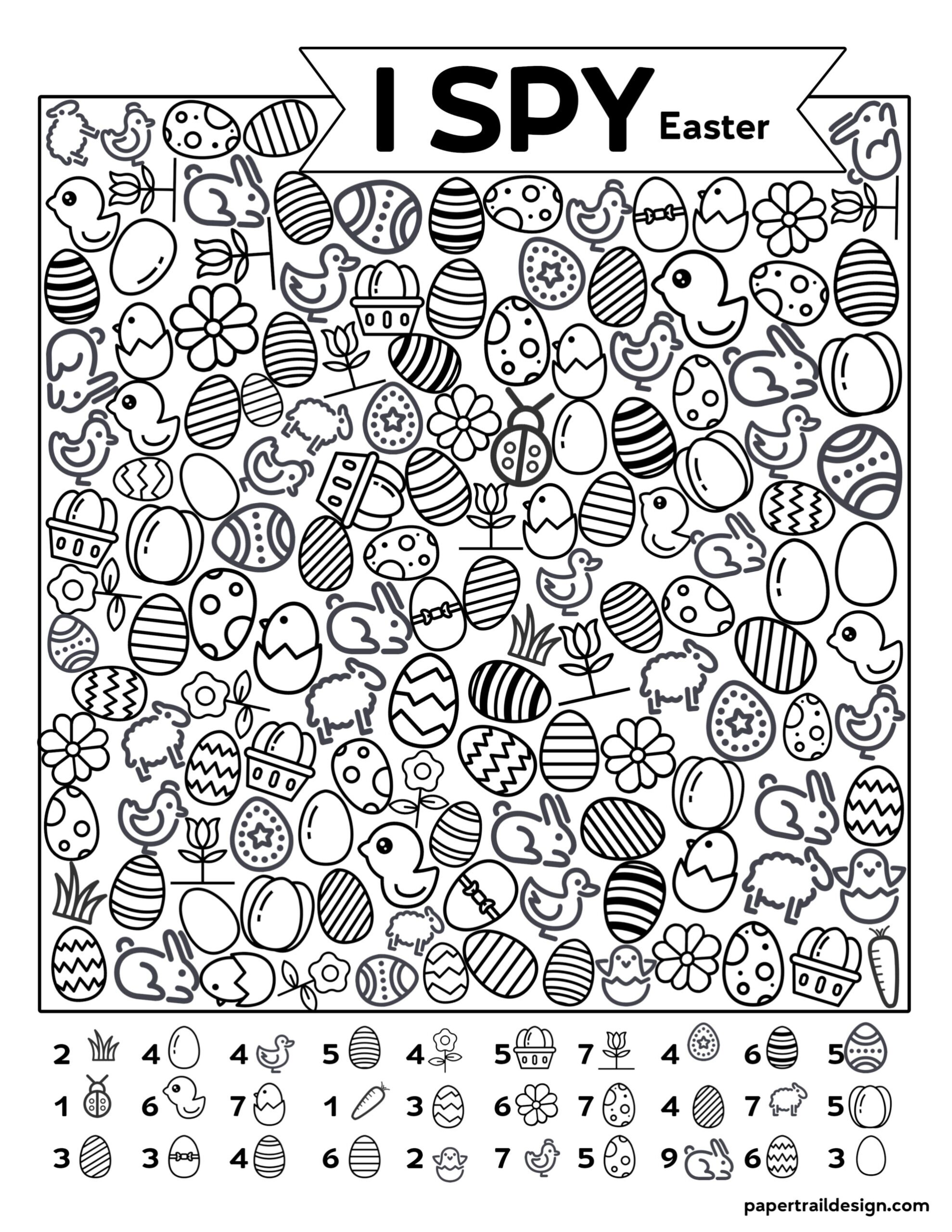 Free Printable I Spy Easter Activity Paper Trail Design Free Printable I Spy Easter Activity Paper Trail Design