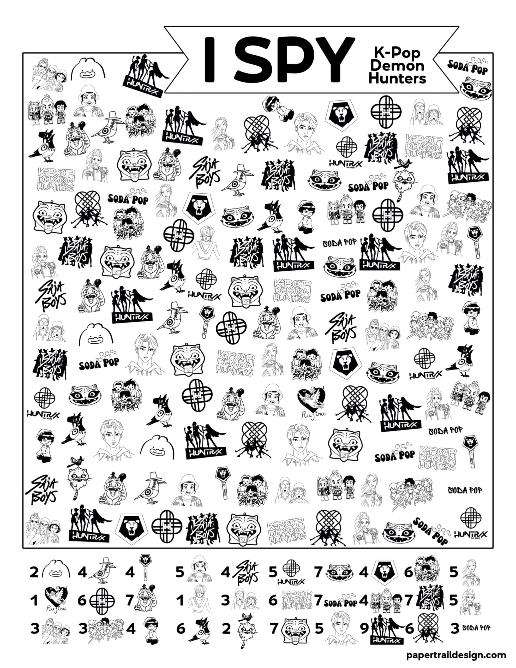 kpop demon hunters printable
