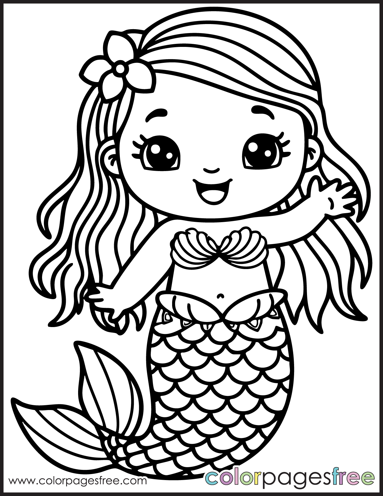 Free Printable Mermaid Coloring Page Colorpagesfree Free Printable Mermaid Coloring Page Colorpagesfree