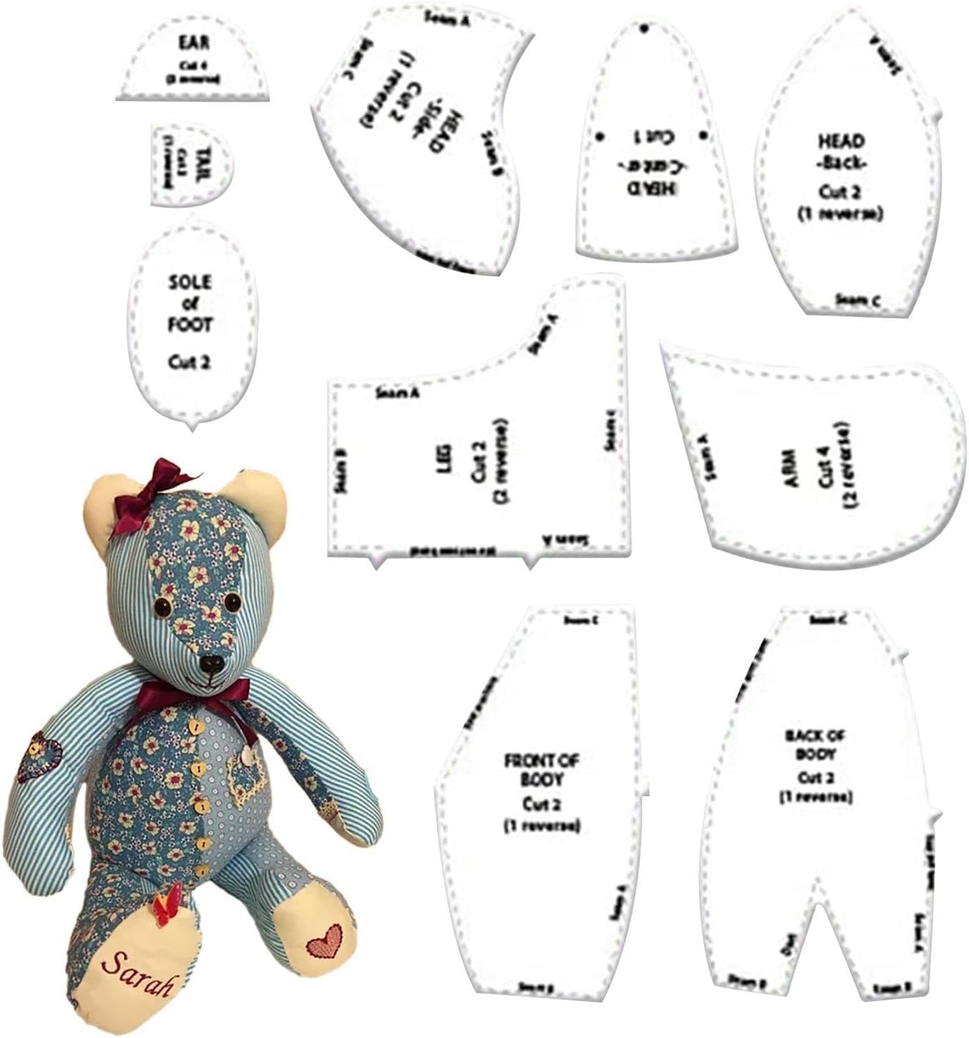 Free Printable Stuffed Animal Clothes Patterns Bear Sewing Pattern Diy Stuffed Animal Clothes Bear Sewing Pattern
