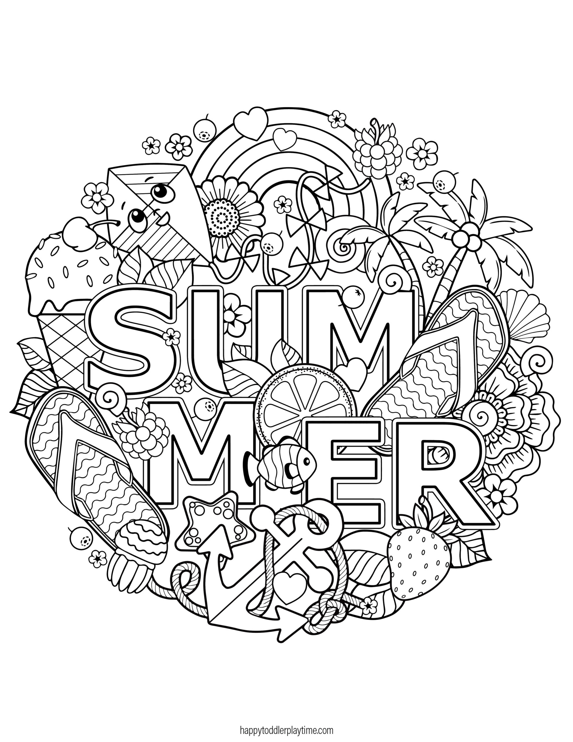 summer coloring pages free printable