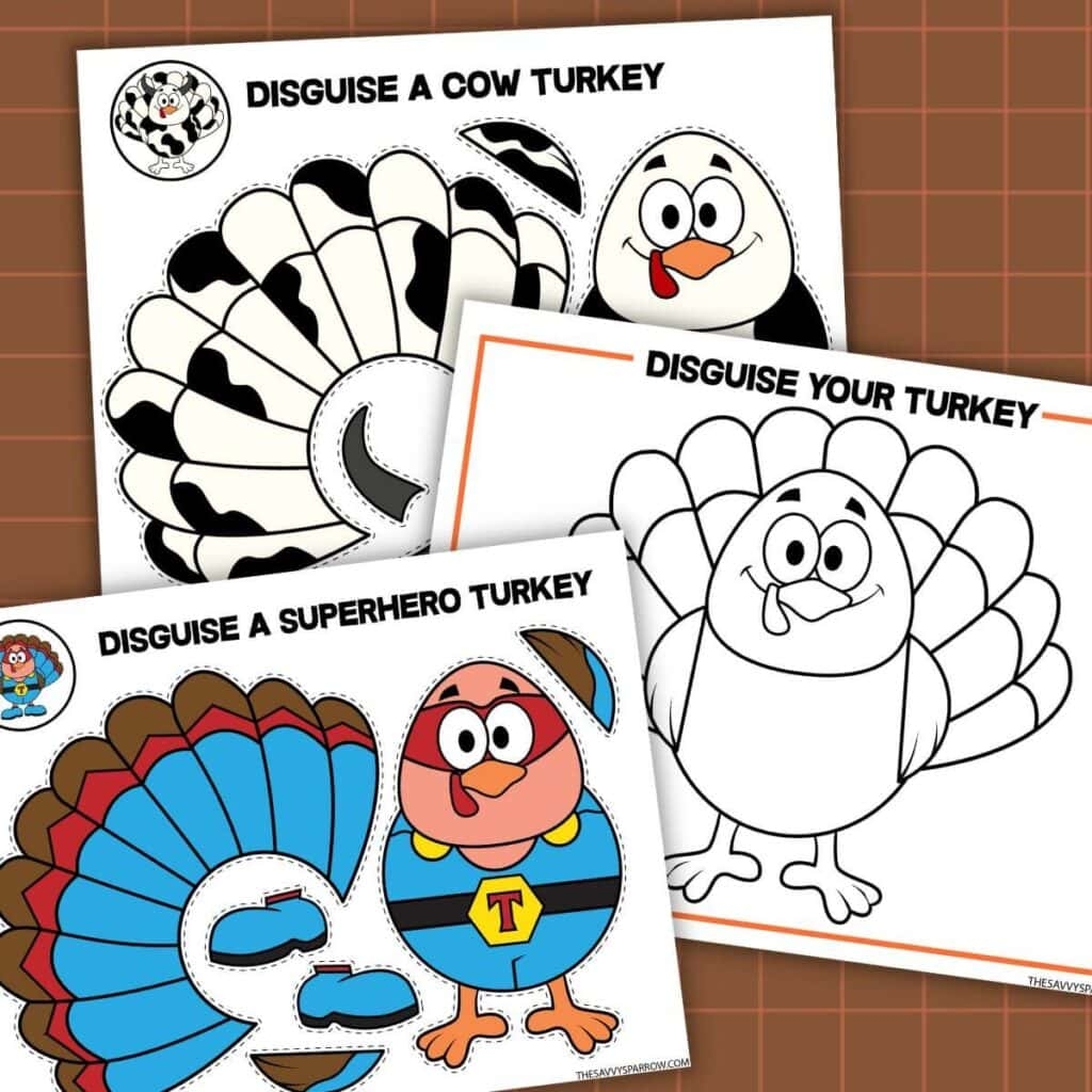 Free Printable Turkey In Disguise Templates To Hide A Turkey