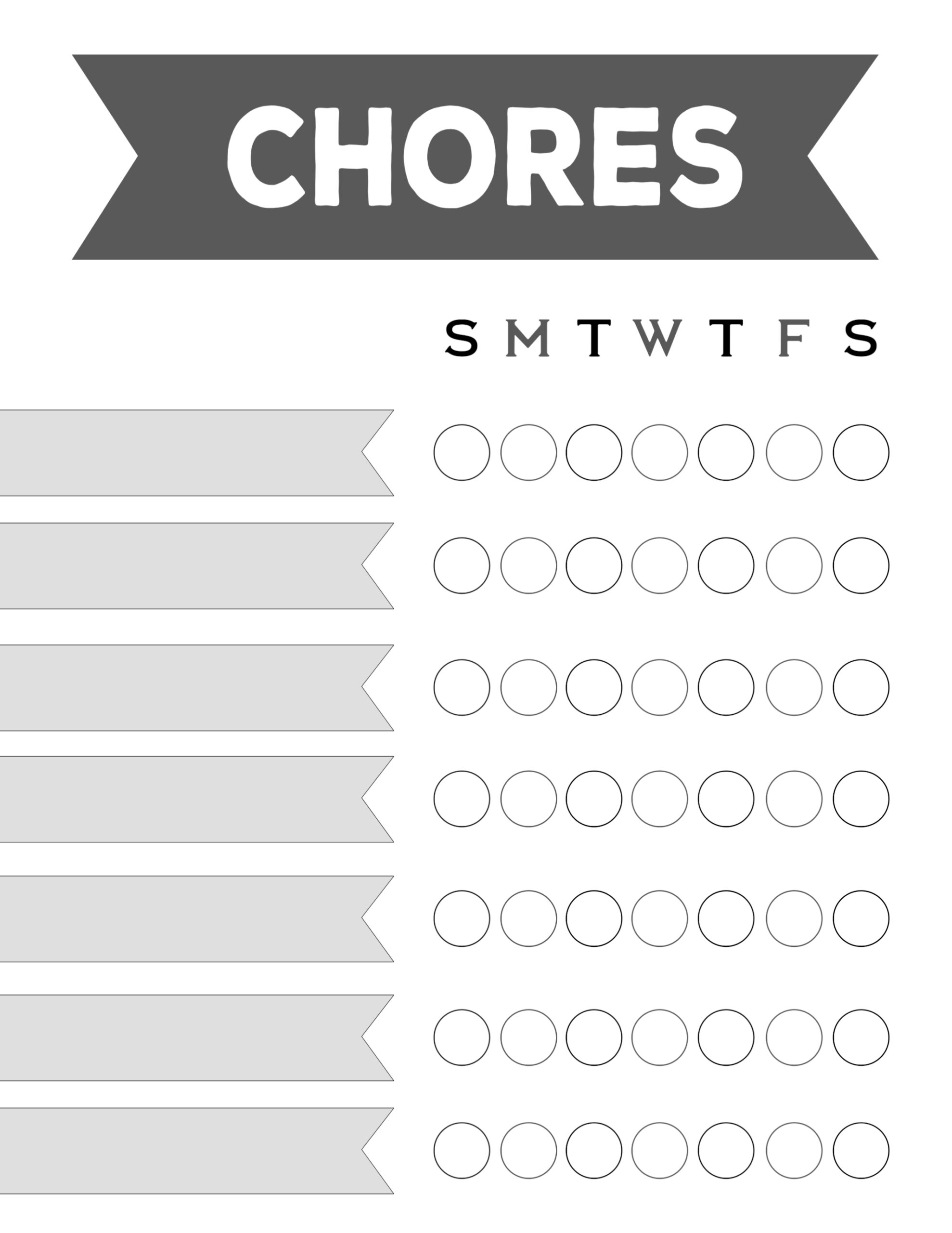 Free Printable Weekly Chore Charts Paper Trail Design Free Printable Weekly Chore Charts Paper Trail Design
