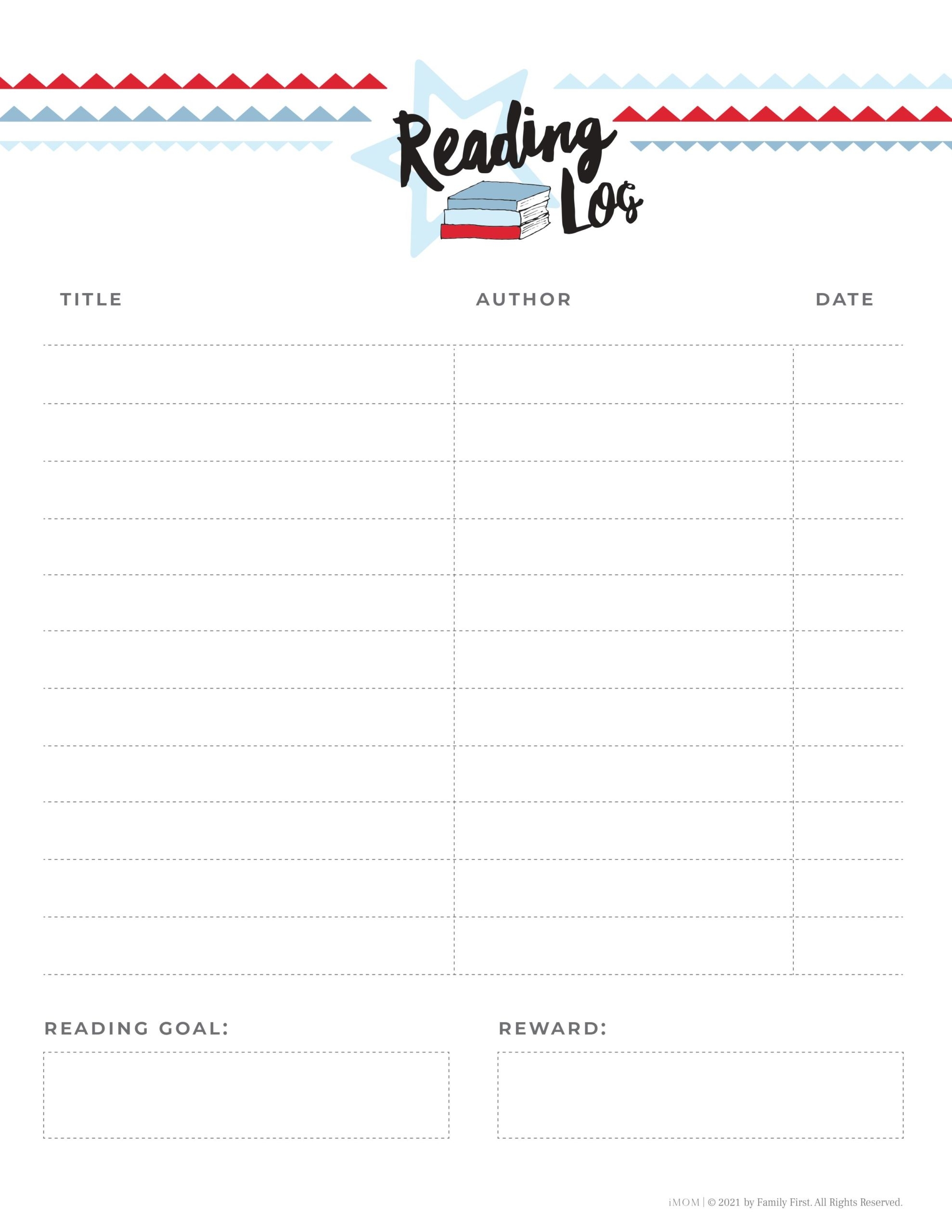 Free Reading Log Printable For Kids IMOM