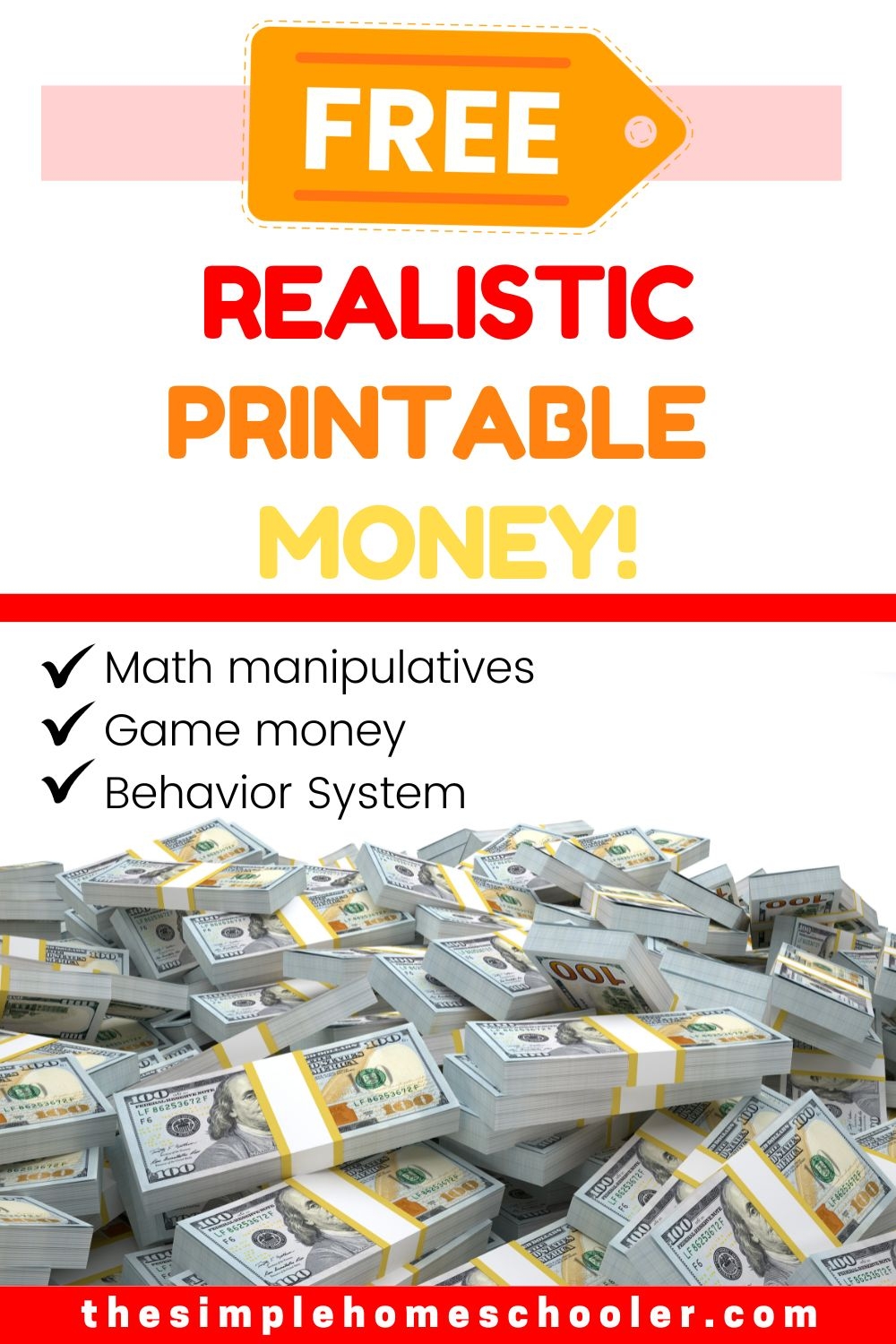 Free Realistic Printable Money Front And Back Real Size The Simple Homeschooler