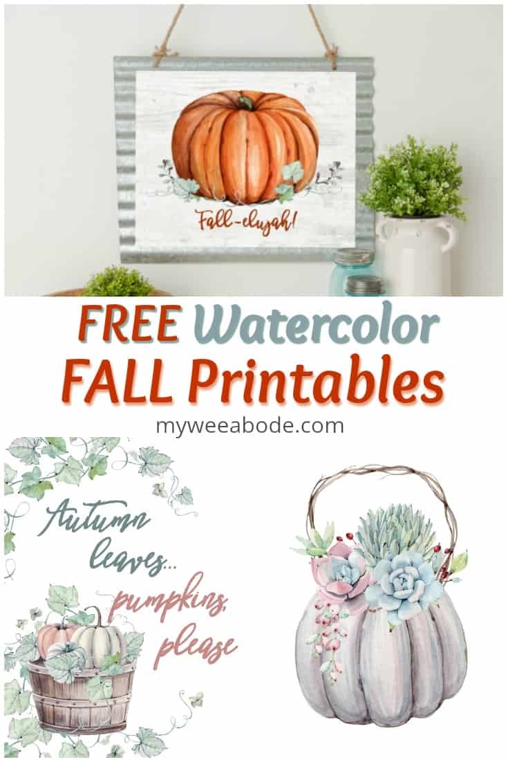 Free Watercolor Fall Printables 