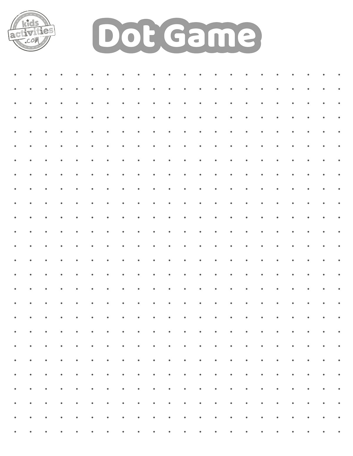 Fun Free Dot Game Printable Kids Activities Blog