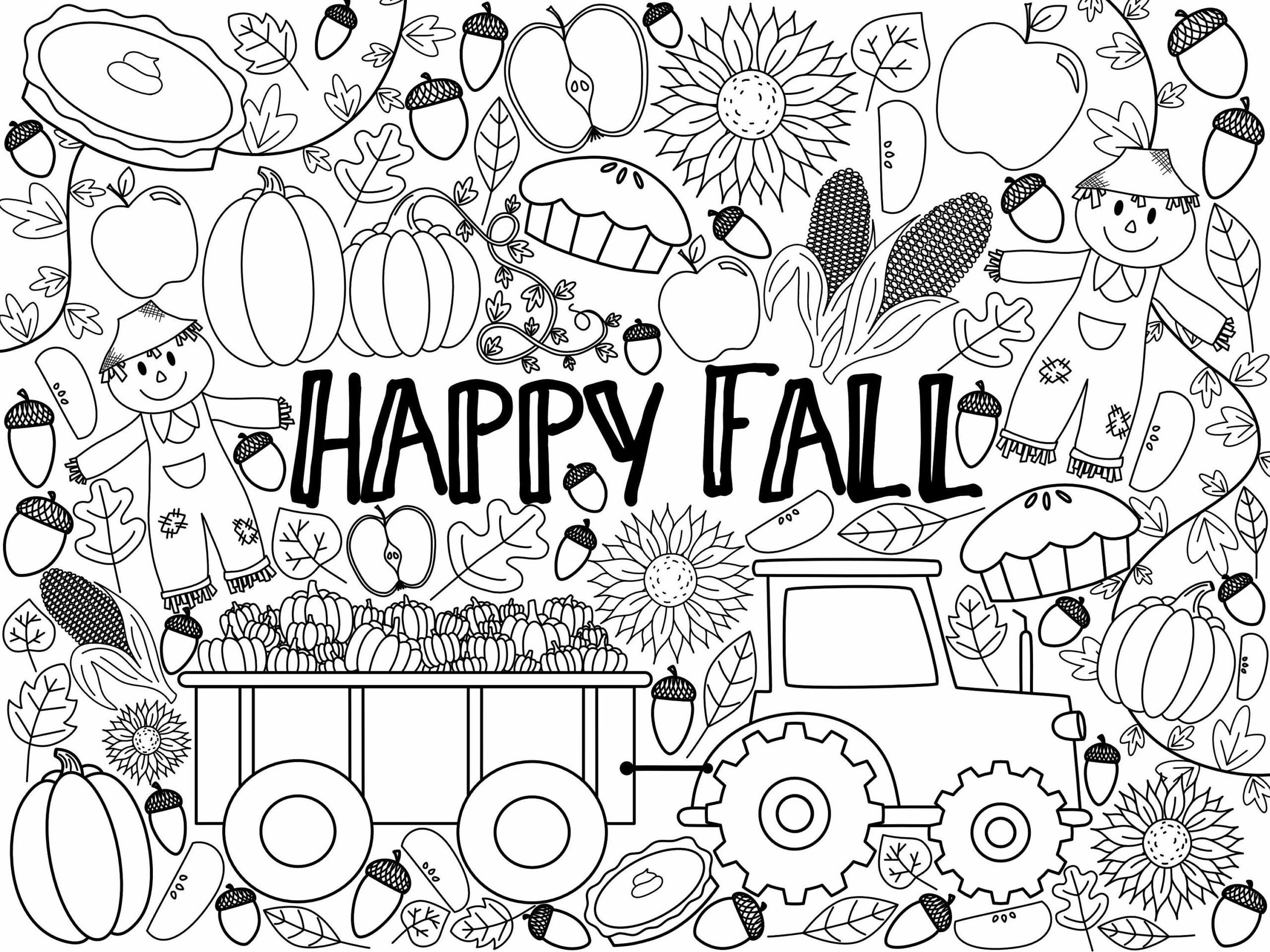 fall coloring sheets free printable