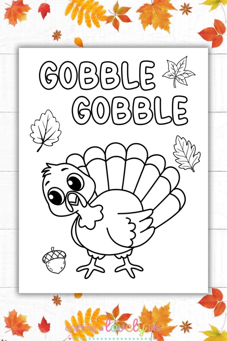 Gobble Gobble Thanksgiving Coloring Page Free Printable Gobble Gobble Thanksgiving Coloring Page Free Printable