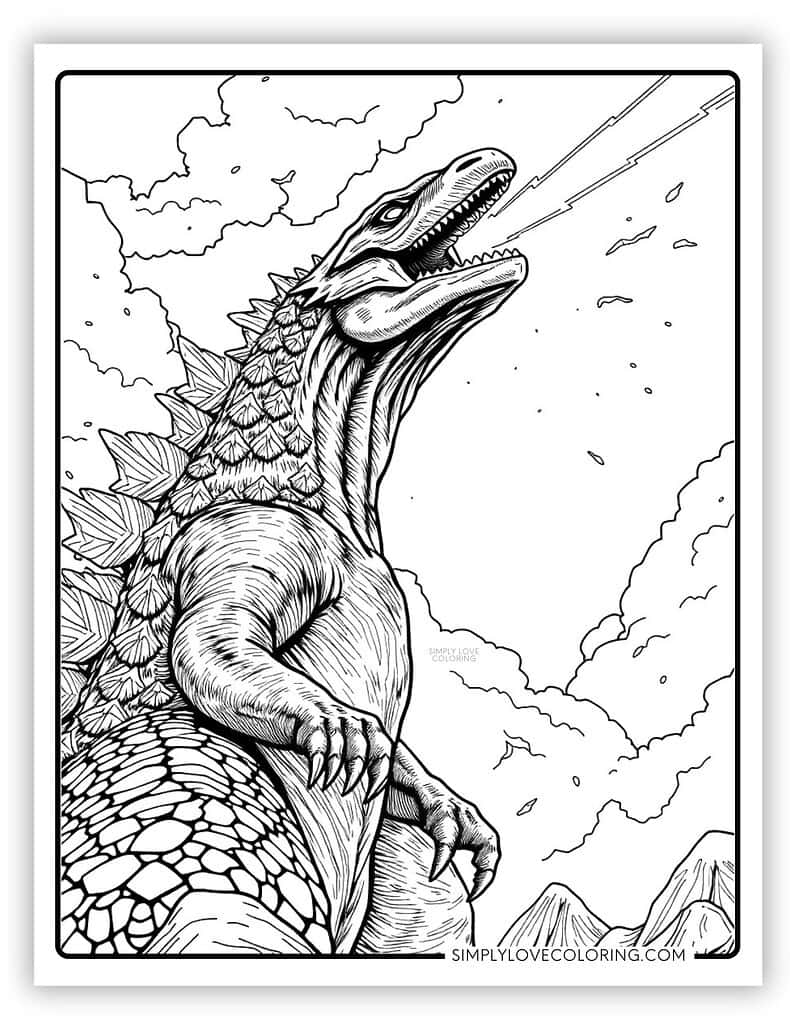 godzilla printable coloring pages