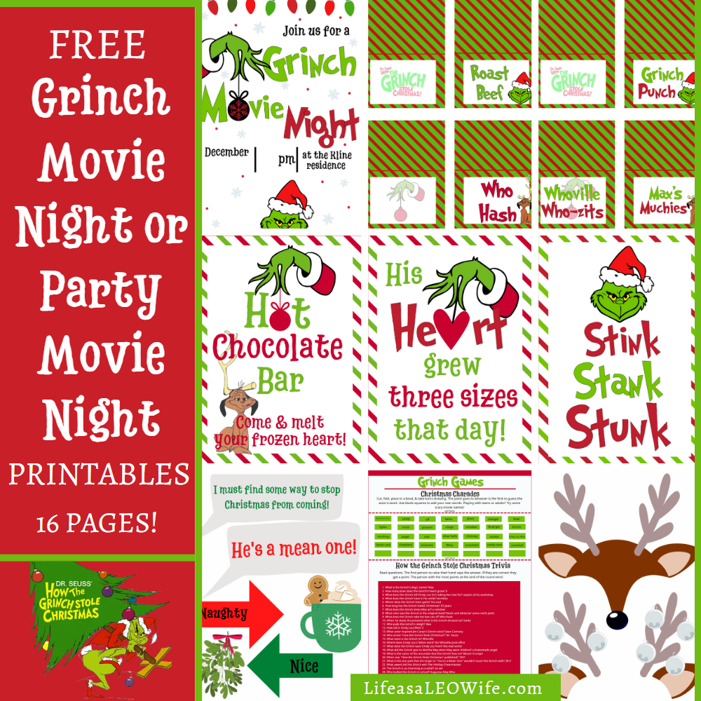 Grinch Movie Night Or Party Printables Life As A LEO Wife Grinch Movie Night Or Party Printables Life As A LEO Wife