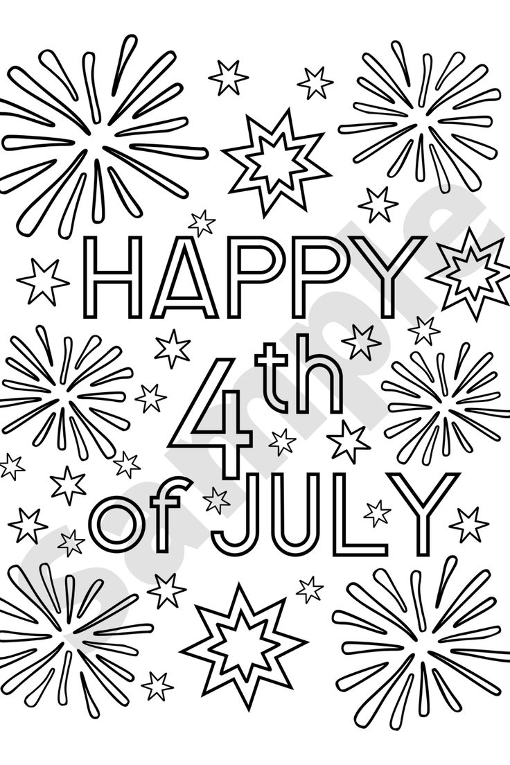 Happy 4th Of July Coloring Page Print And Color Happy 4th Of July Coloring Page Print And Color