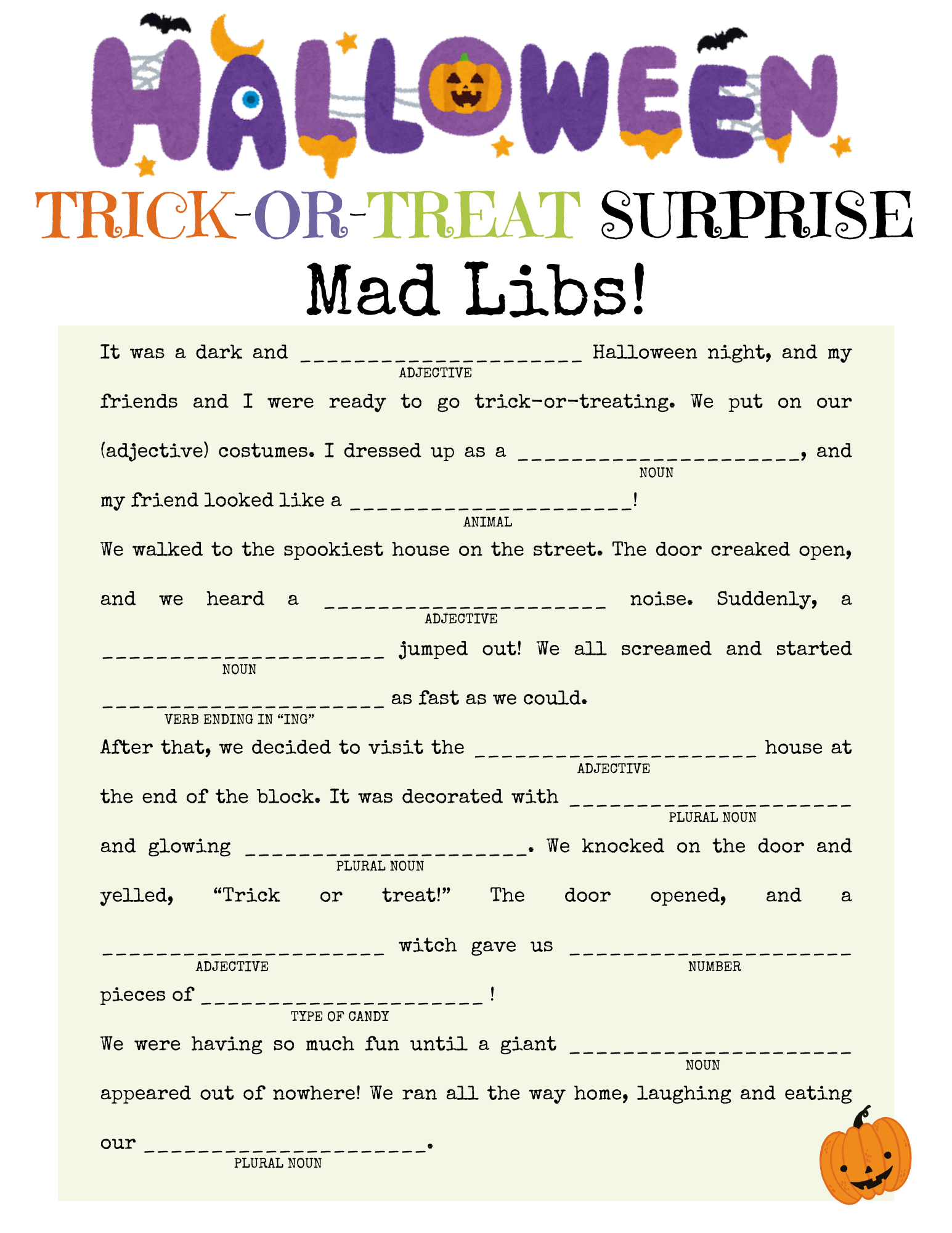 Have Haunted Word Fun With Halloween Mad Libs