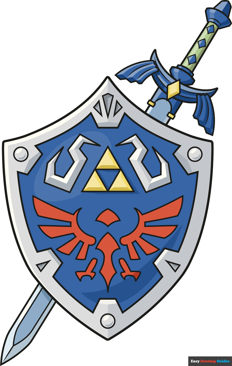How To Draw The Master Sword And Hylian Shield From The Legend Of Zelda Really Easy Drawing Tutorial How To Draw The Master Sword And Hylian Shield From The Legend Of Zelda Really Easy Drawing Tutorial
